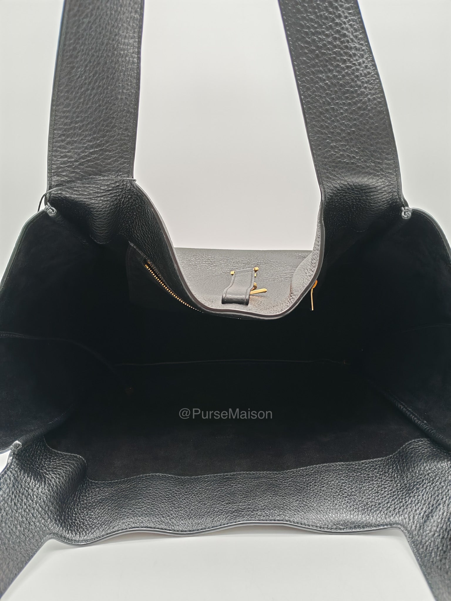Saint Laurent Le 5a7 Bea Tote Bag in Black Grained Leather Tote Bag | Purse Maison Luxury Bags Shop