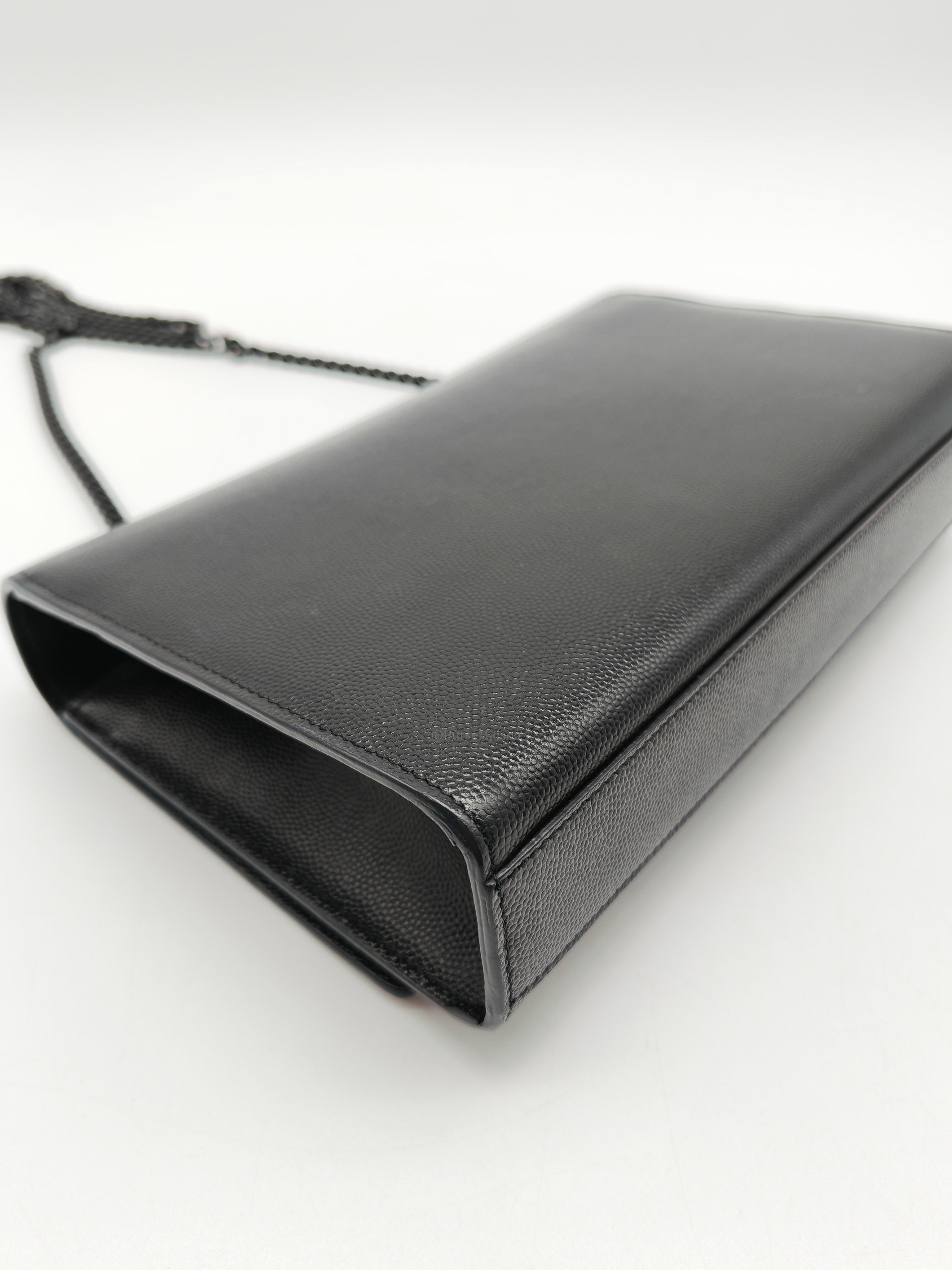Saint Laurent Medium Kate Crossbody Bag in Black so Black Hardware | Purse Maison Luxury Bags Shop