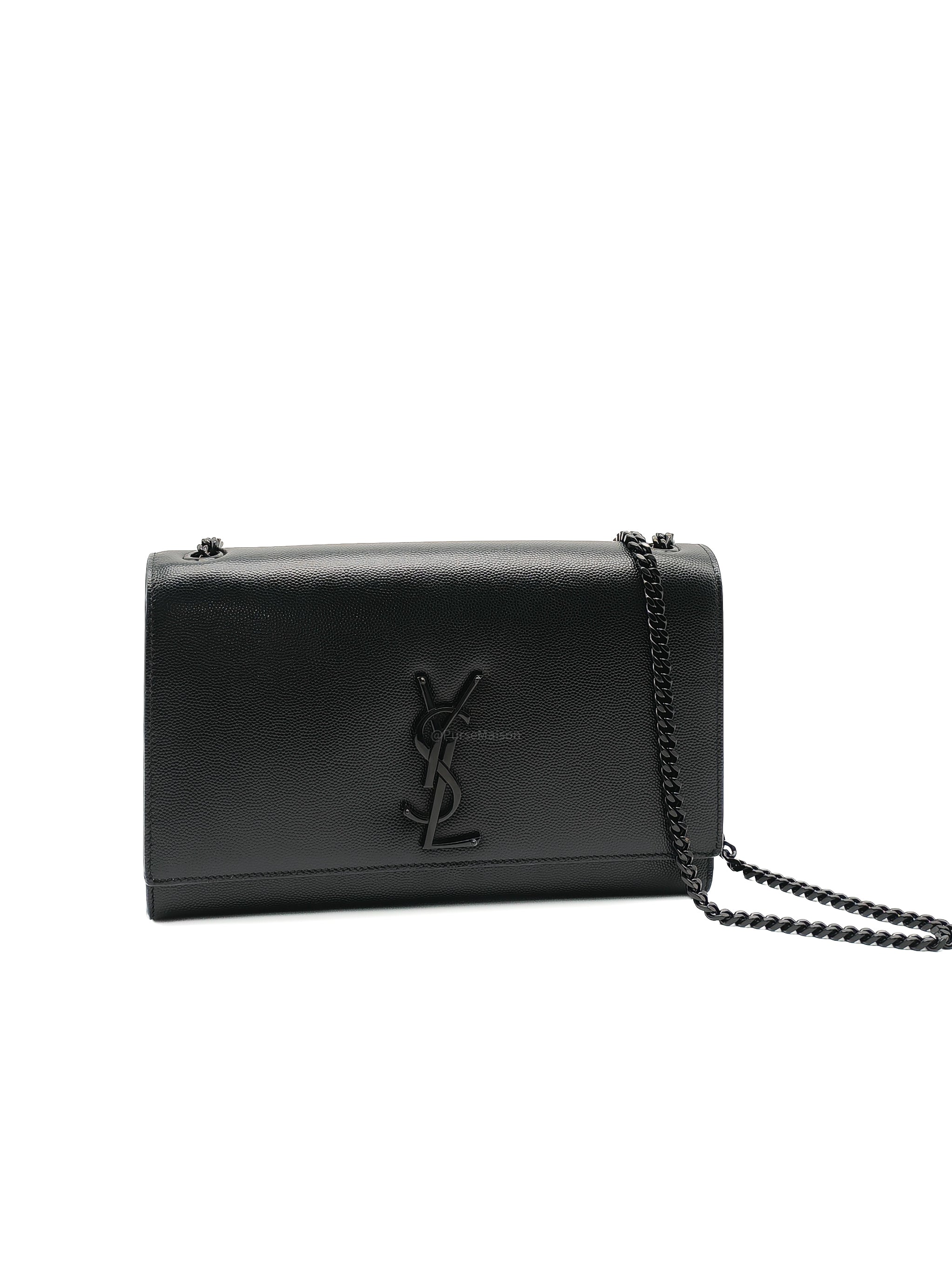 Saint Laurent Medium Kate Crossbody Bag in Black so Black Hardware | Purse Maison Luxury Bags Shop