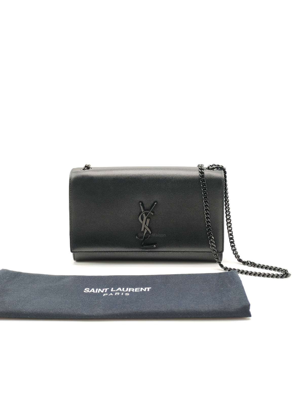 Saint Laurent Medium Kate Crossbody Bag in Black so Black Hardware | Purse Maison Luxury Bags Shop