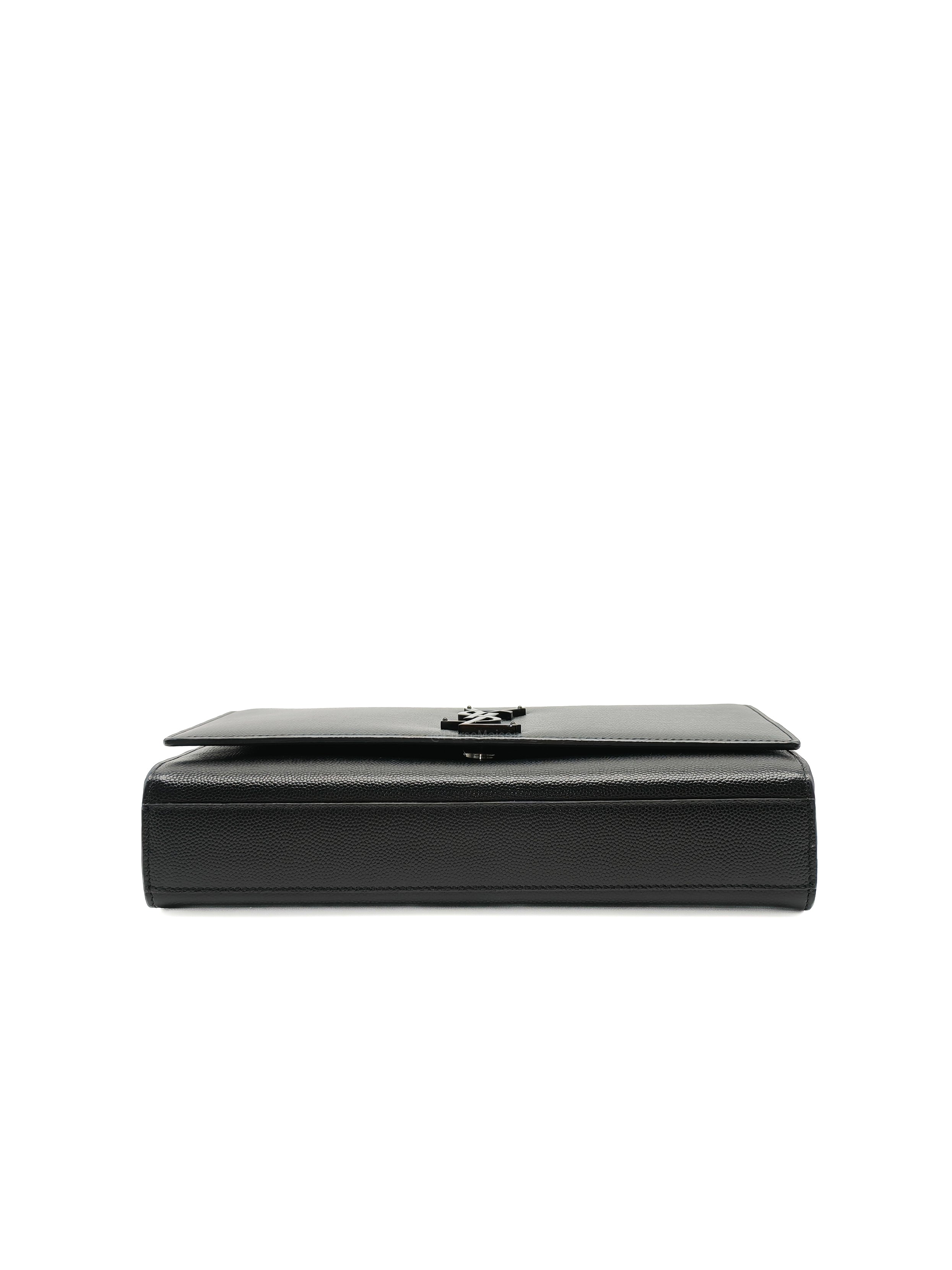 Saint Laurent Medium Kate Crossbody Bag in Black so Black Hardware | Purse Maison Luxury Bags Shop