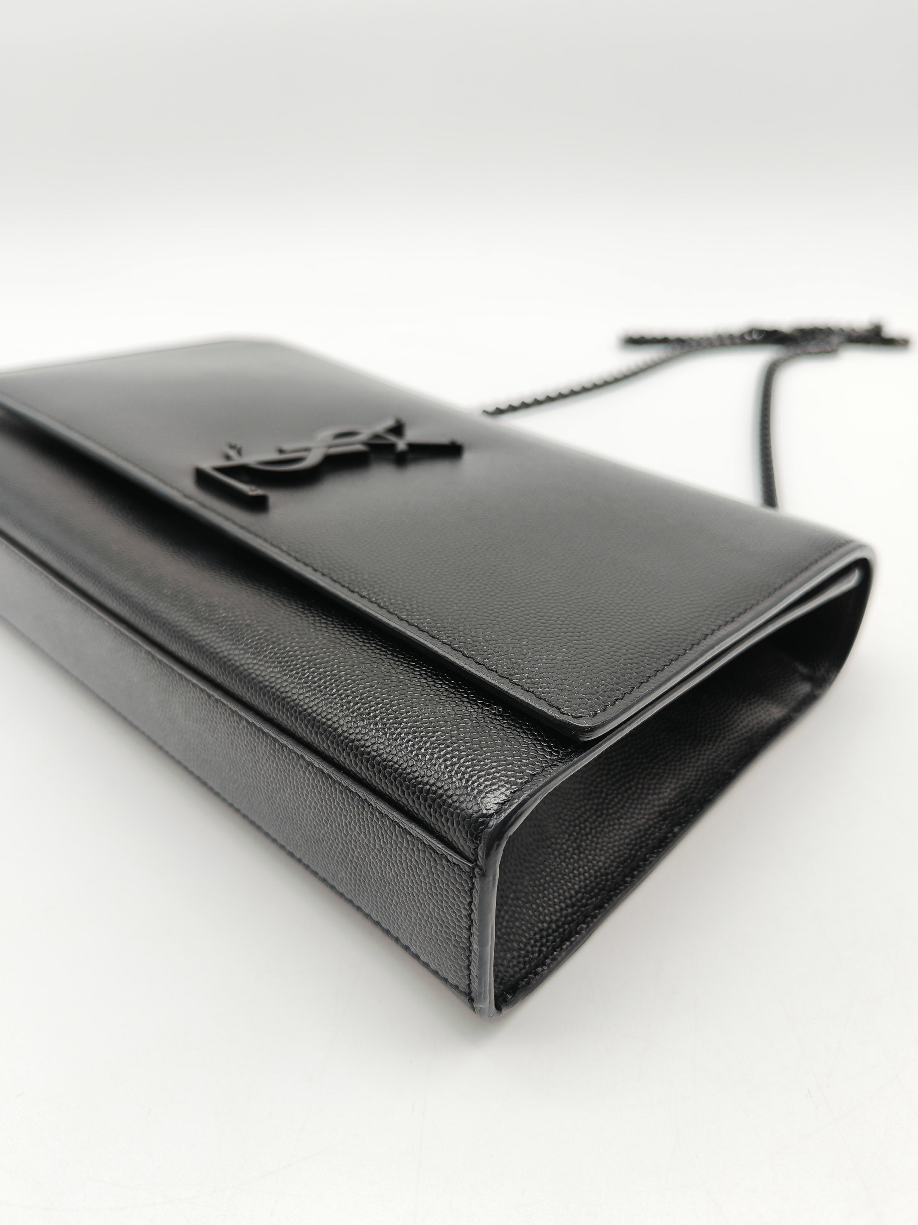 Saint Laurent Medium Kate Crossbody Bag in Black so Black Hardware | Purse Maison Luxury Bags Shop