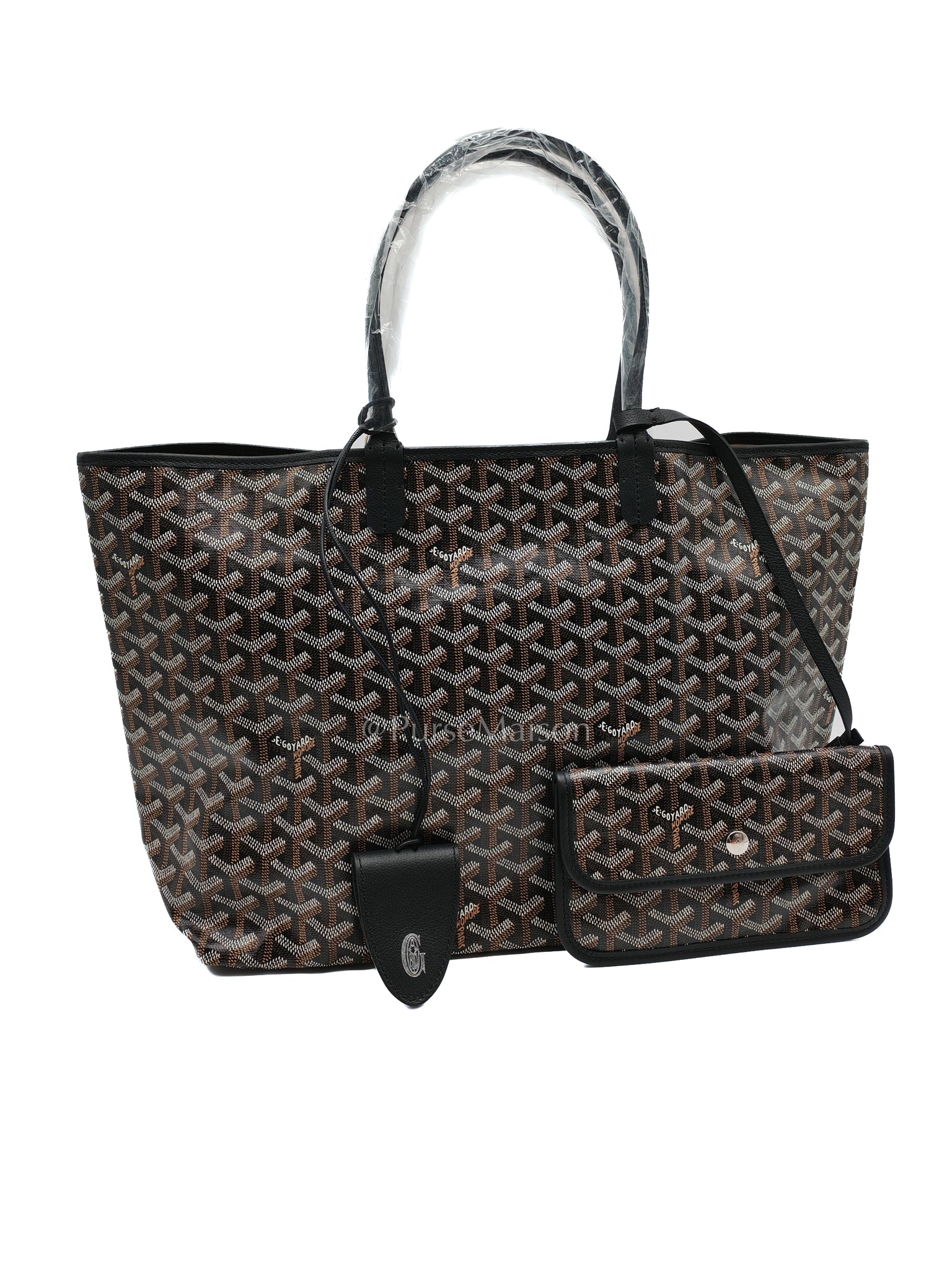 Saint Louis Black with Croc Universel Clip Charm in Goyardine Canvas Tote Bag | Purse Maison Luxury Bags Shop