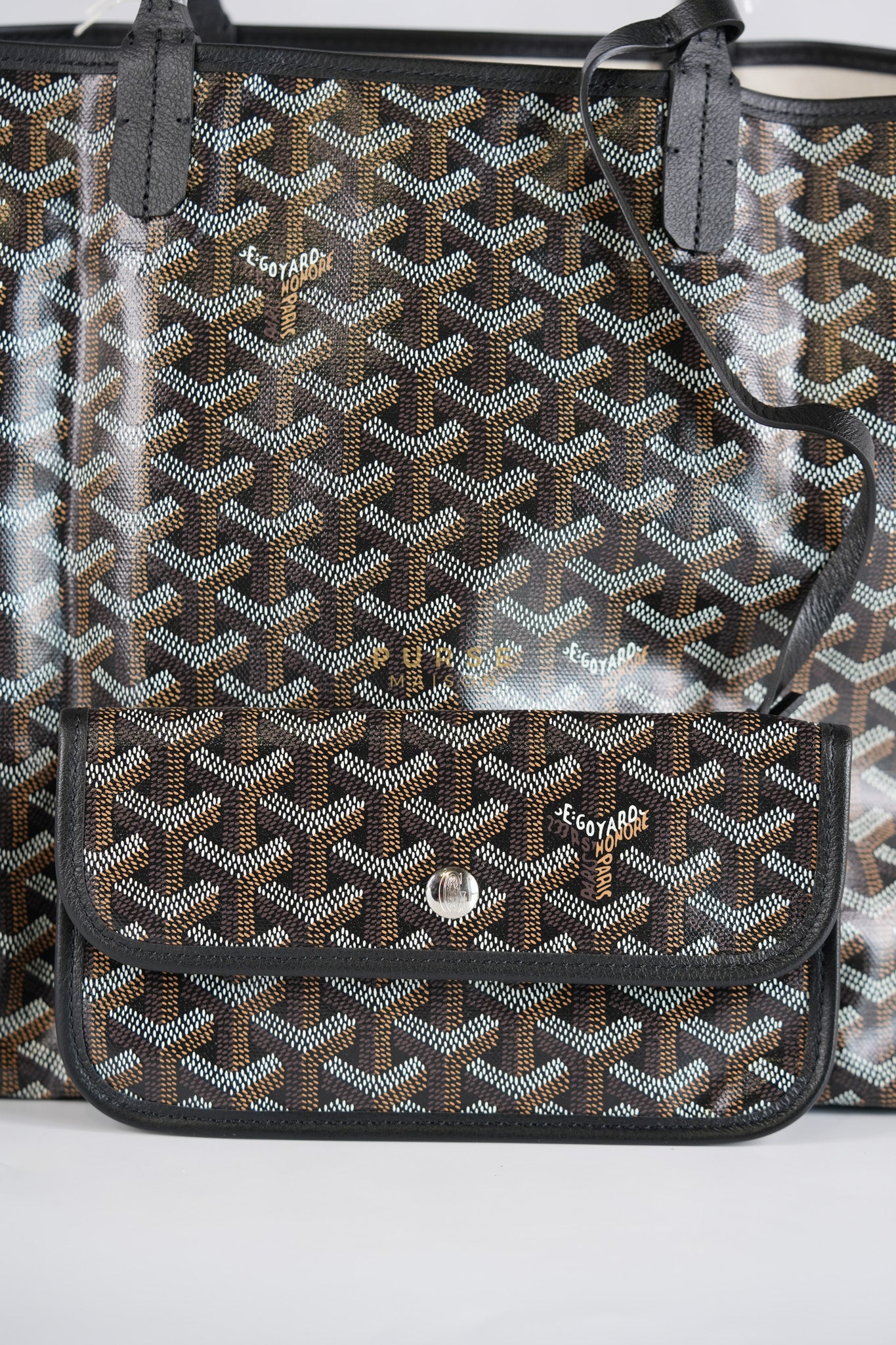 Saint Louis PM in Noir Goyardine Canvas | Purse Maison Luxury Bags Shop