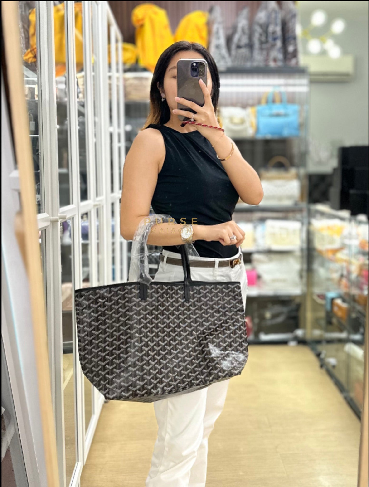 Saint Louis PM Tote Bag in Black | Purse Maison Luxury Bags Shop