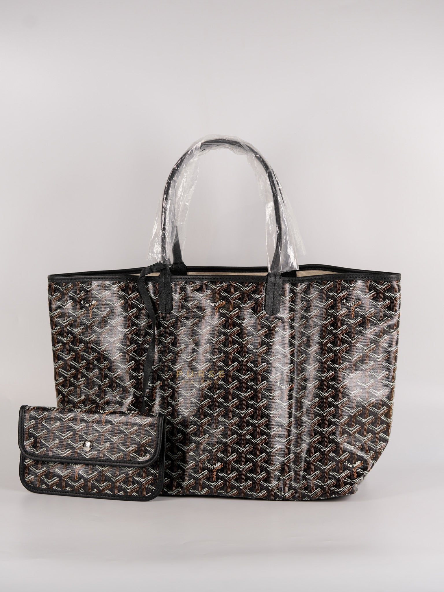 Saint Louis PM Black Tote Bag in Goyardine Canvas | Purse Maison Luxury Bags Shop