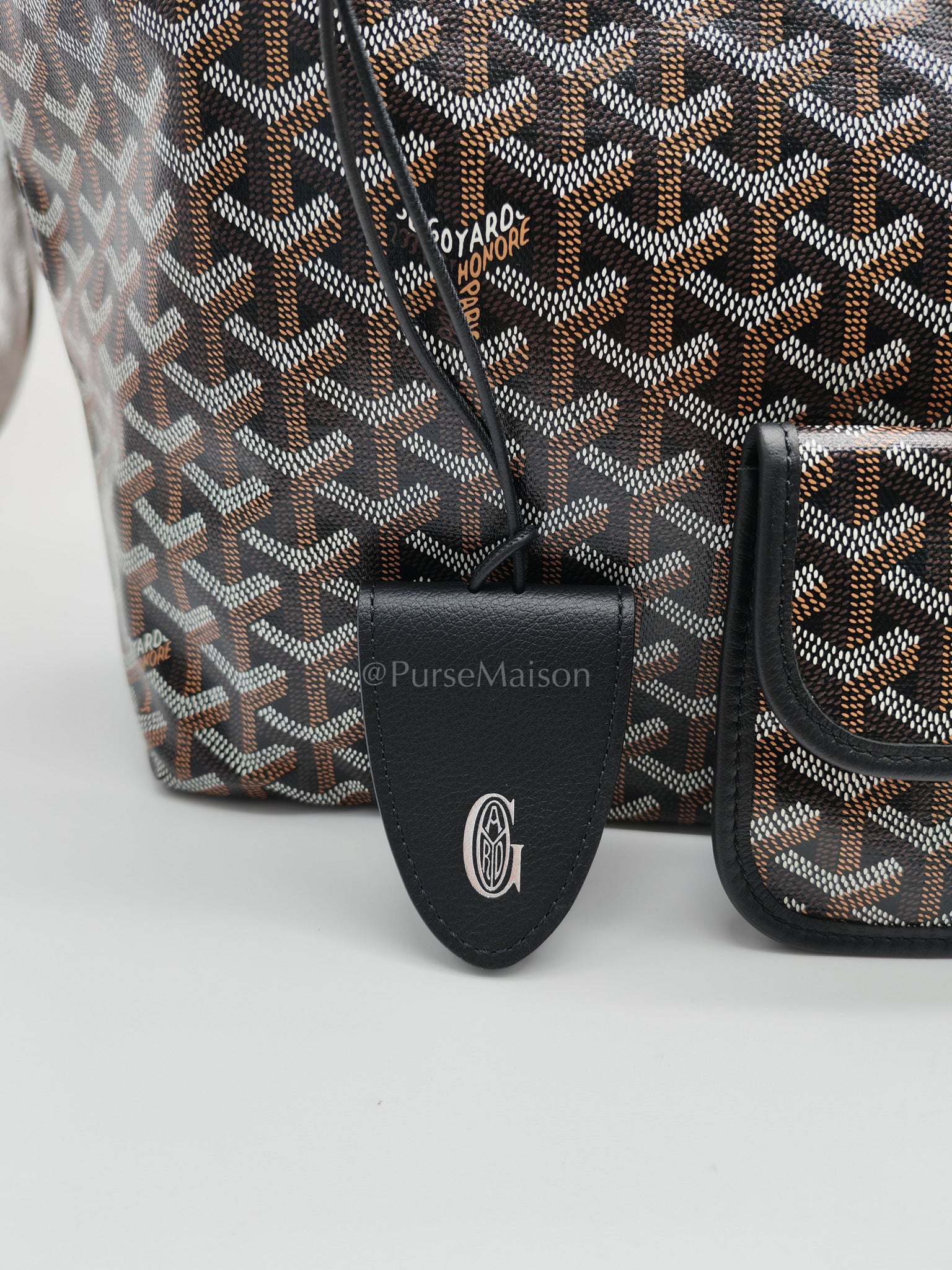 Saint Louis PM Black with Croc Universel Clip Charm in Goyardine Canvas Tote Bag | Purse Maison Luxury Bags Shop