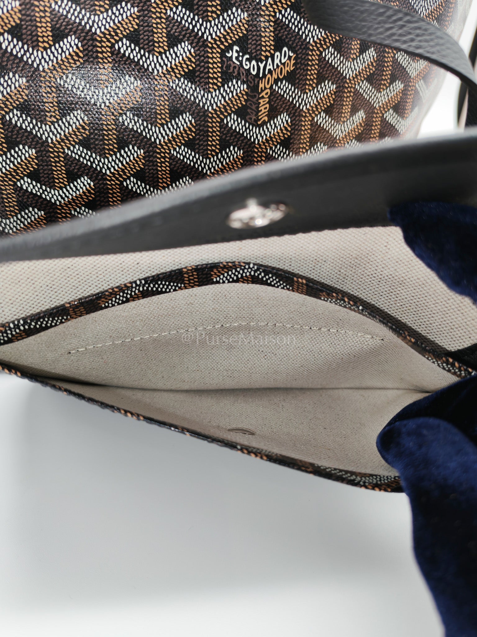 Saint Louis PM Black with Croc Universel Clip Charm in Goyardine Canvas Tote Bag | Purse Maison Luxury Bags Shop