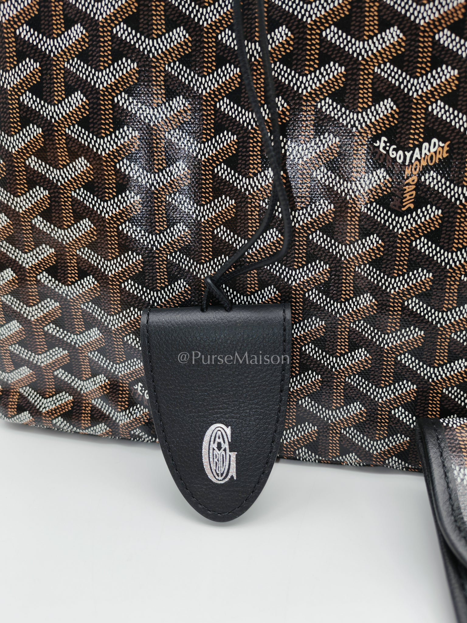 Saint Louis PM Black with Croc Universel Clip Charm in Goyardine Canvas Tote Bag | Purse Maison Luxury Bags Shop