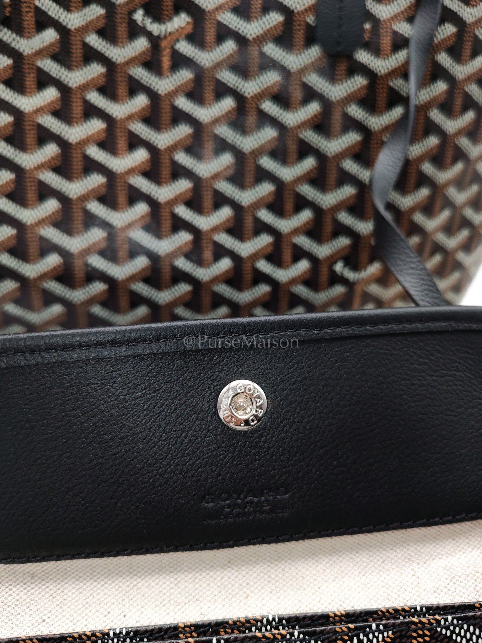 Saint Louis PM Black with Croc Universel Clip Charm in Goyardine Canvas Tote Bag | Purse Maison Luxury Bags Shop