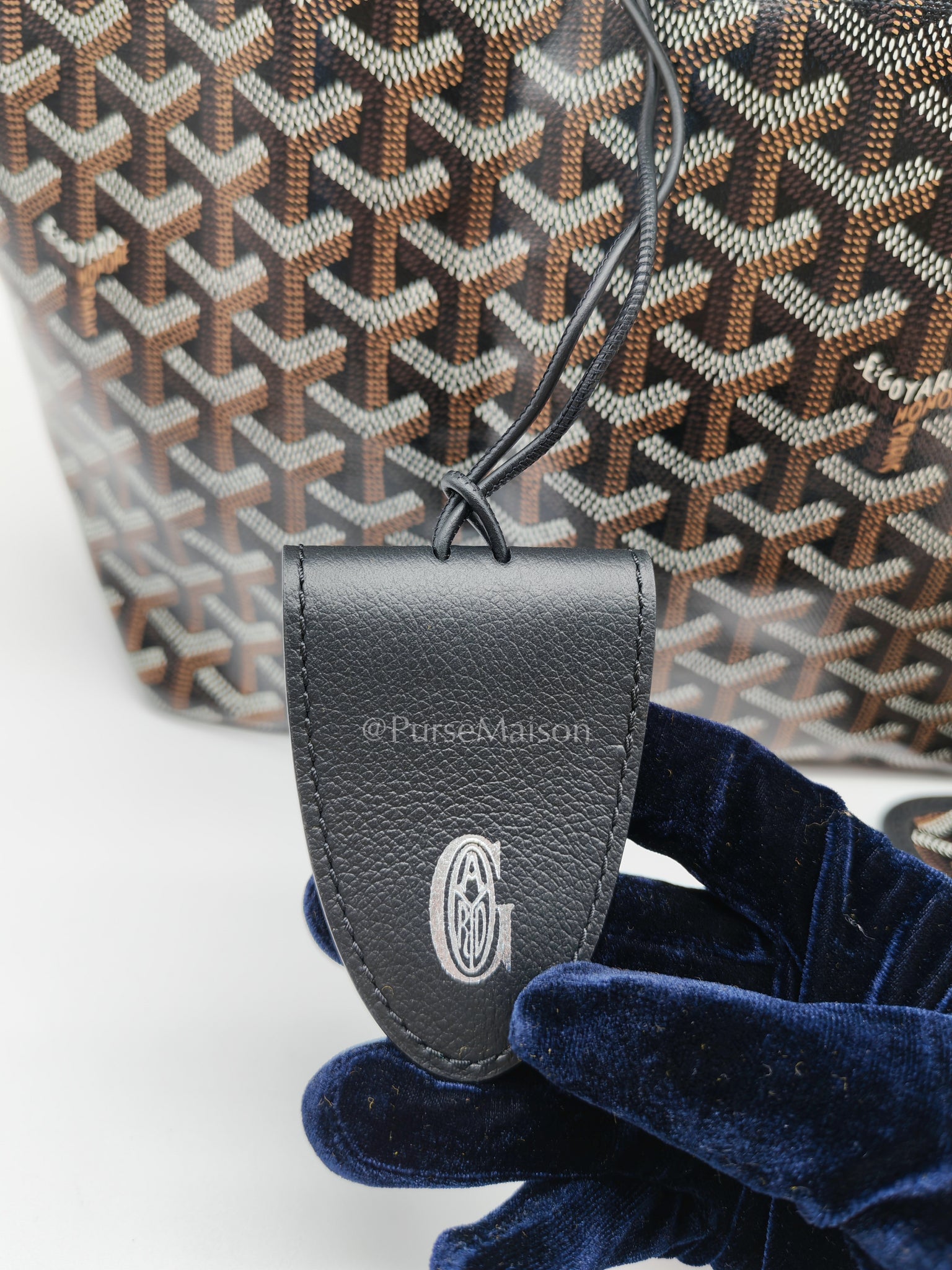 Saint Louis Black with Croc Universel Clip Charm in Goyardine Canvas Tote Bag | Purse Maison Luxury Bags Shop