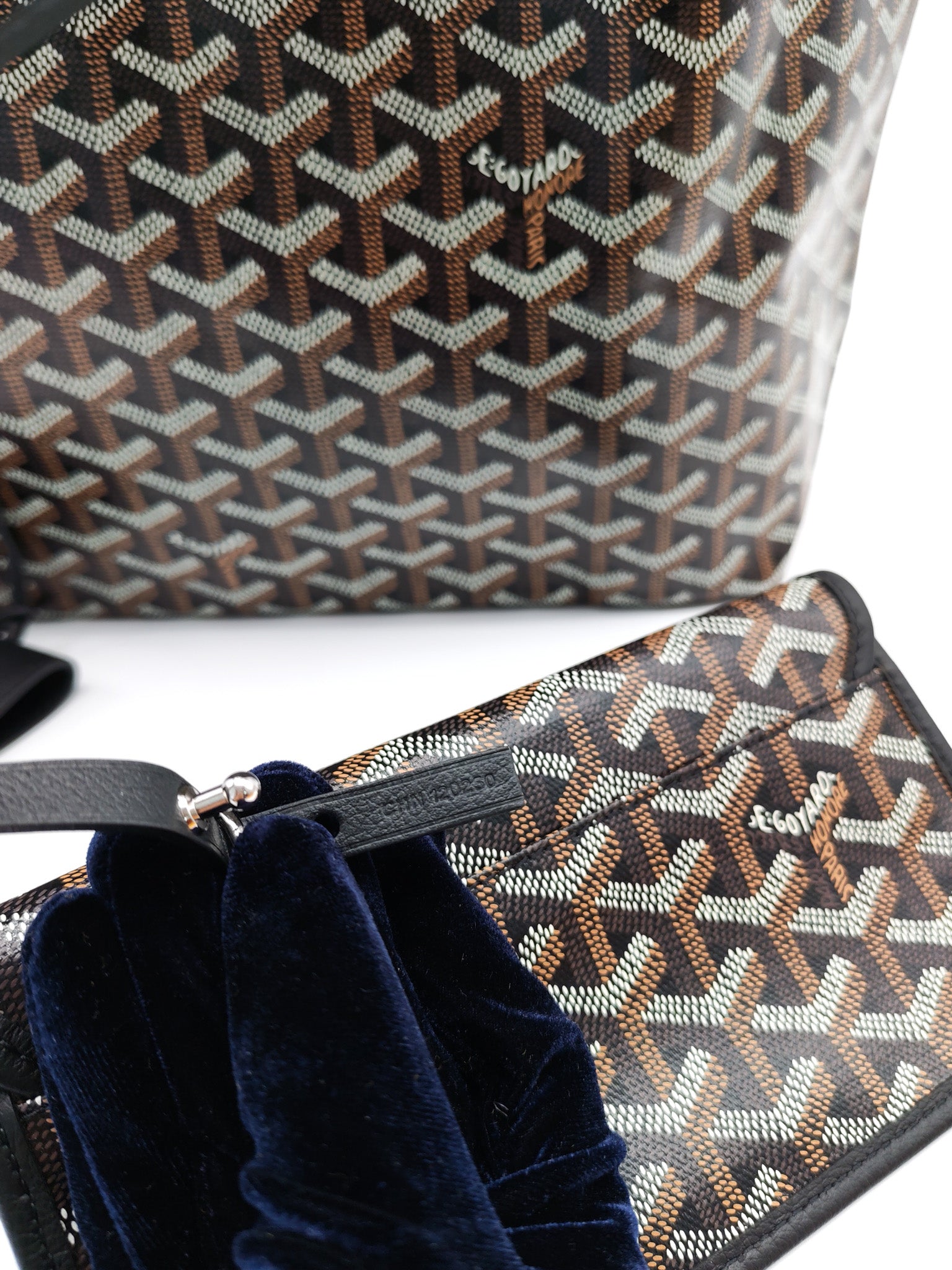 Saint Louis PM Black with Croc Universel Clip Charm in Goyardine Canvas Tote Bag | Purse Maison Luxury Bags Shop