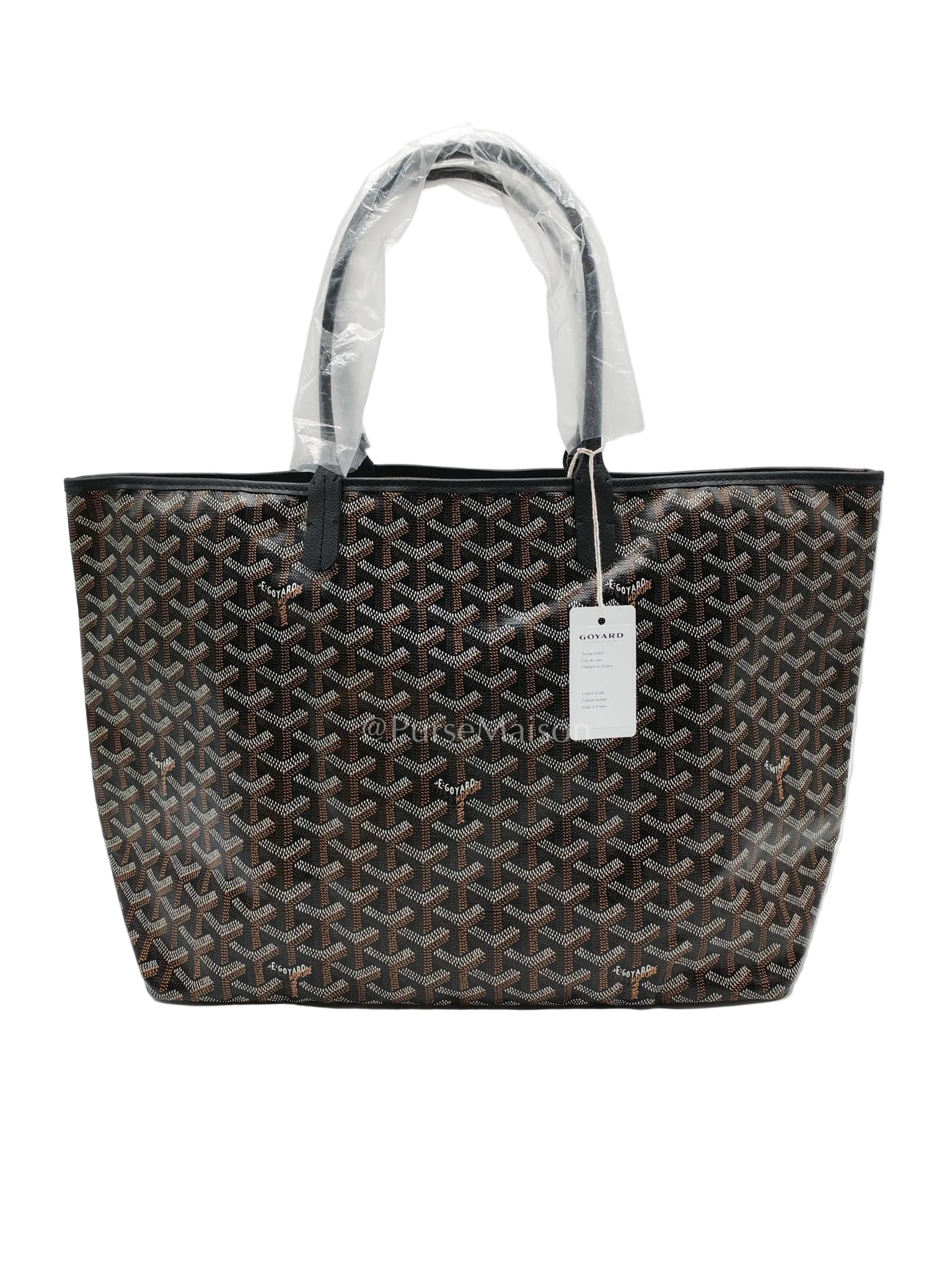 Saint Louis PM Black with Croc Universel Clip Charm in Goyardine Canvas Tote Bag | Purse Maison Luxury Bags Shop