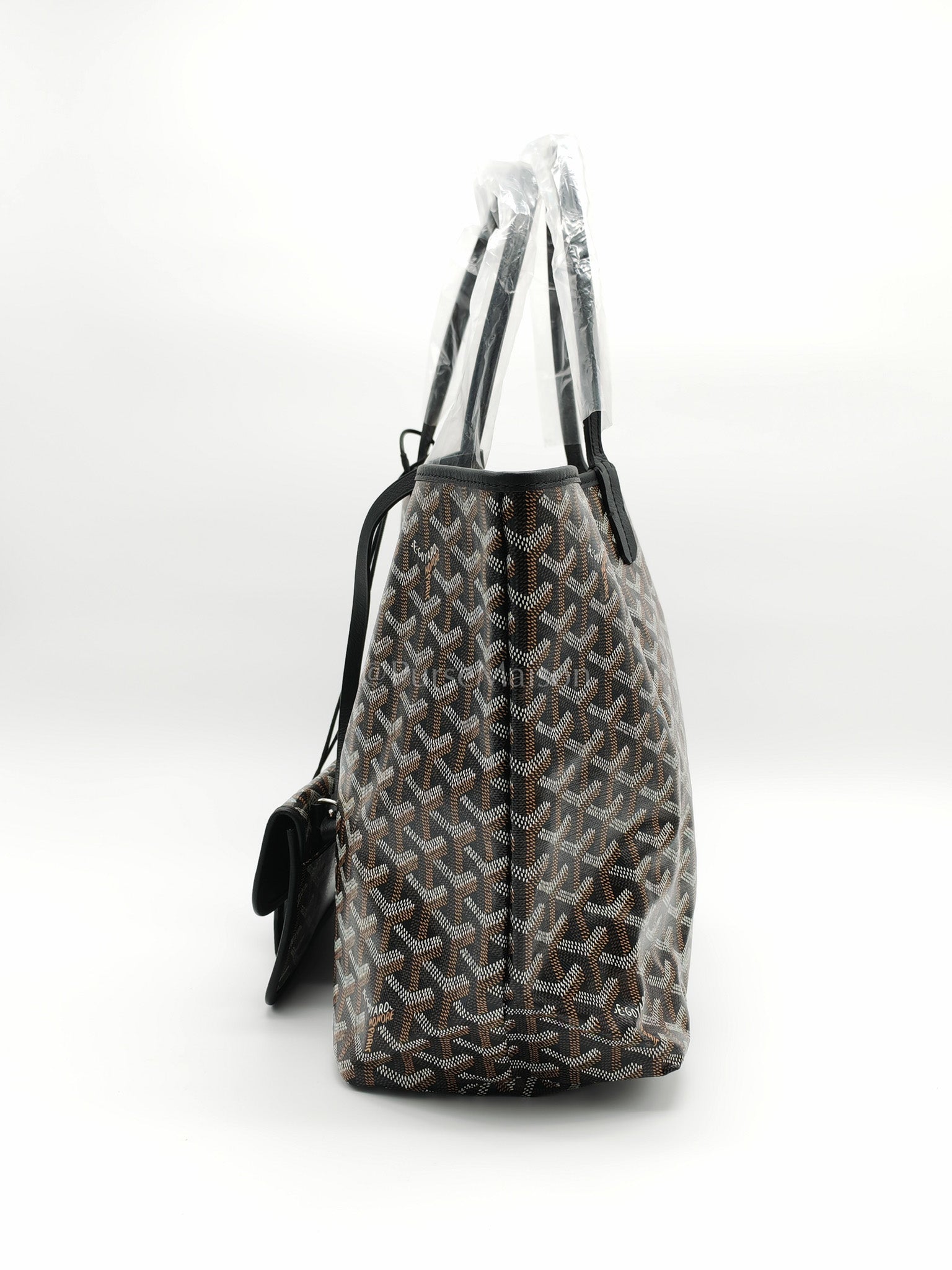 Saint Louis PM Black with Croc Universel Clip Charm in Goyardine Canvas Tote Bag | Purse Maison Luxury Bags Shop