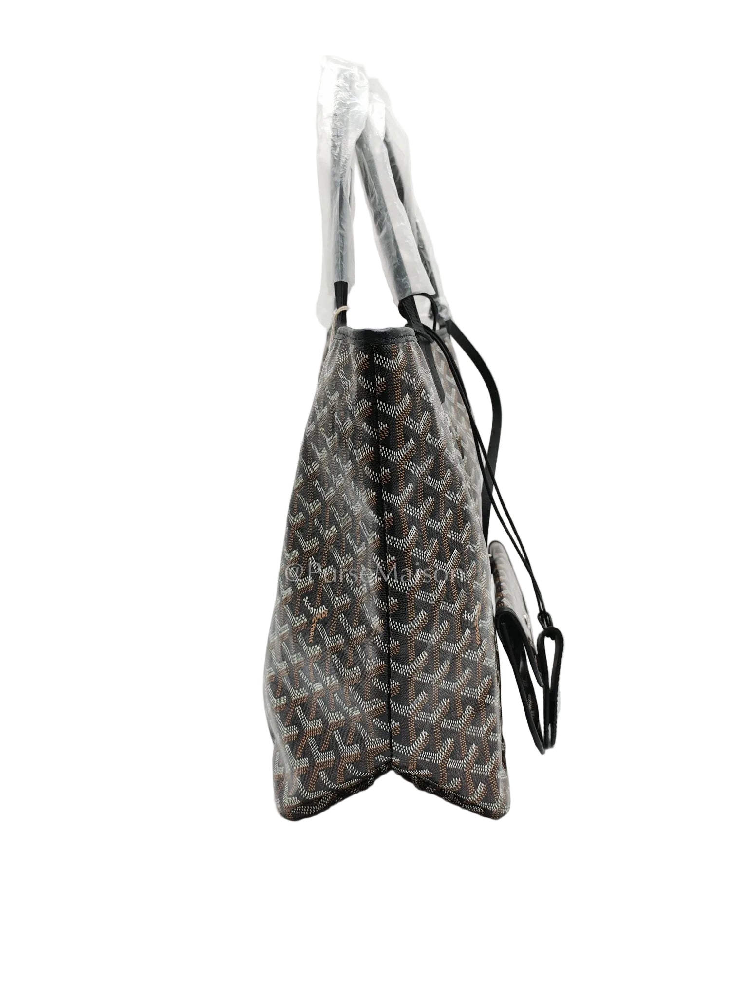 Saint Louis PM Black with Croc Universel Clip Charm in Goyardine Canvas Tote Bag | Purse Maison Luxury Bags Shop