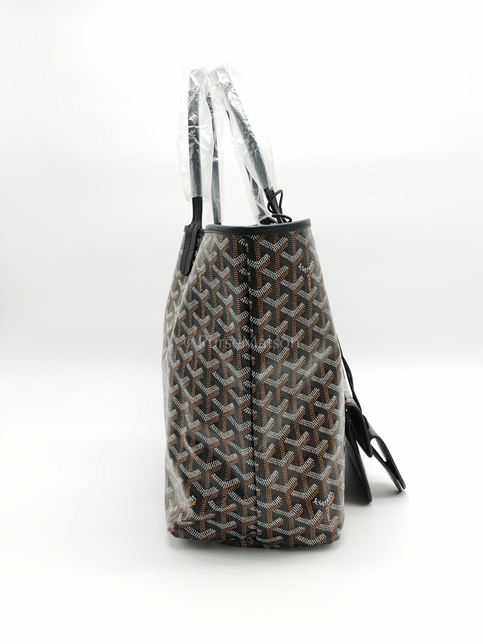 Saint Louis PM Black with Croc Universel Clip Charm in Goyardine Canvas Tote Bag | Purse Maison Luxury Bags Shop