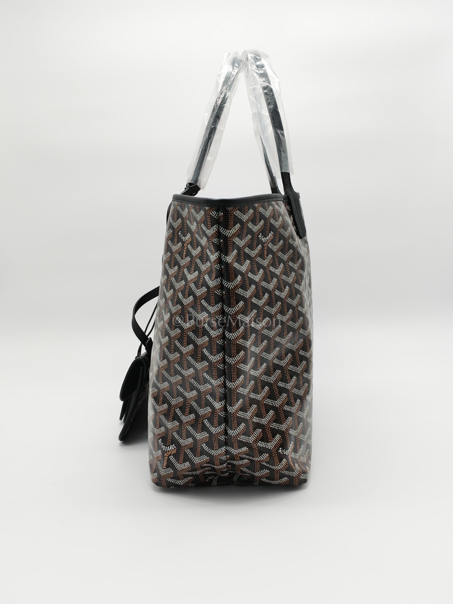 Saint Louis PM Black with Croc Universel Clip Charm in Goyardine Canvas Tote Bag | Purse Maison Luxury Bags Shop