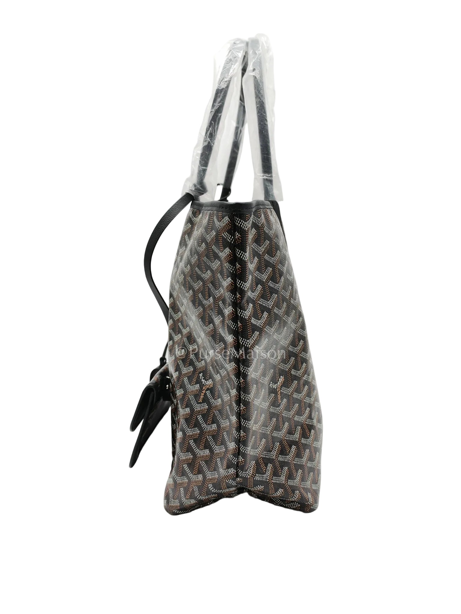 Saint Louis PM Black with Croc Universel Clip Charm in Goyardine Canvas Tote Bag | Purse Maison Luxury Bags Shop