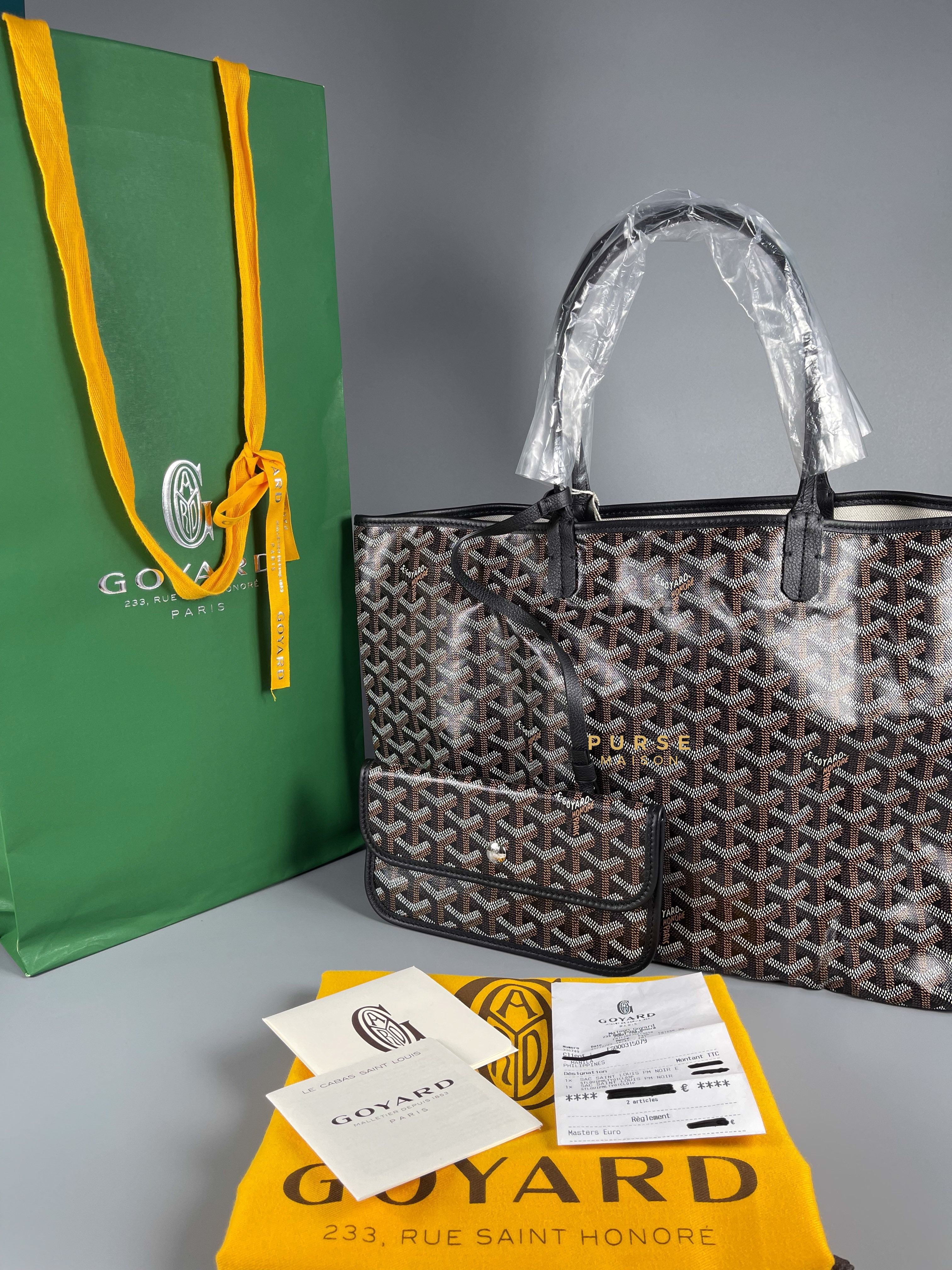 Saint Louis PM Black in Goyardine Canvas | Purse Maison Luxury Bags Shop