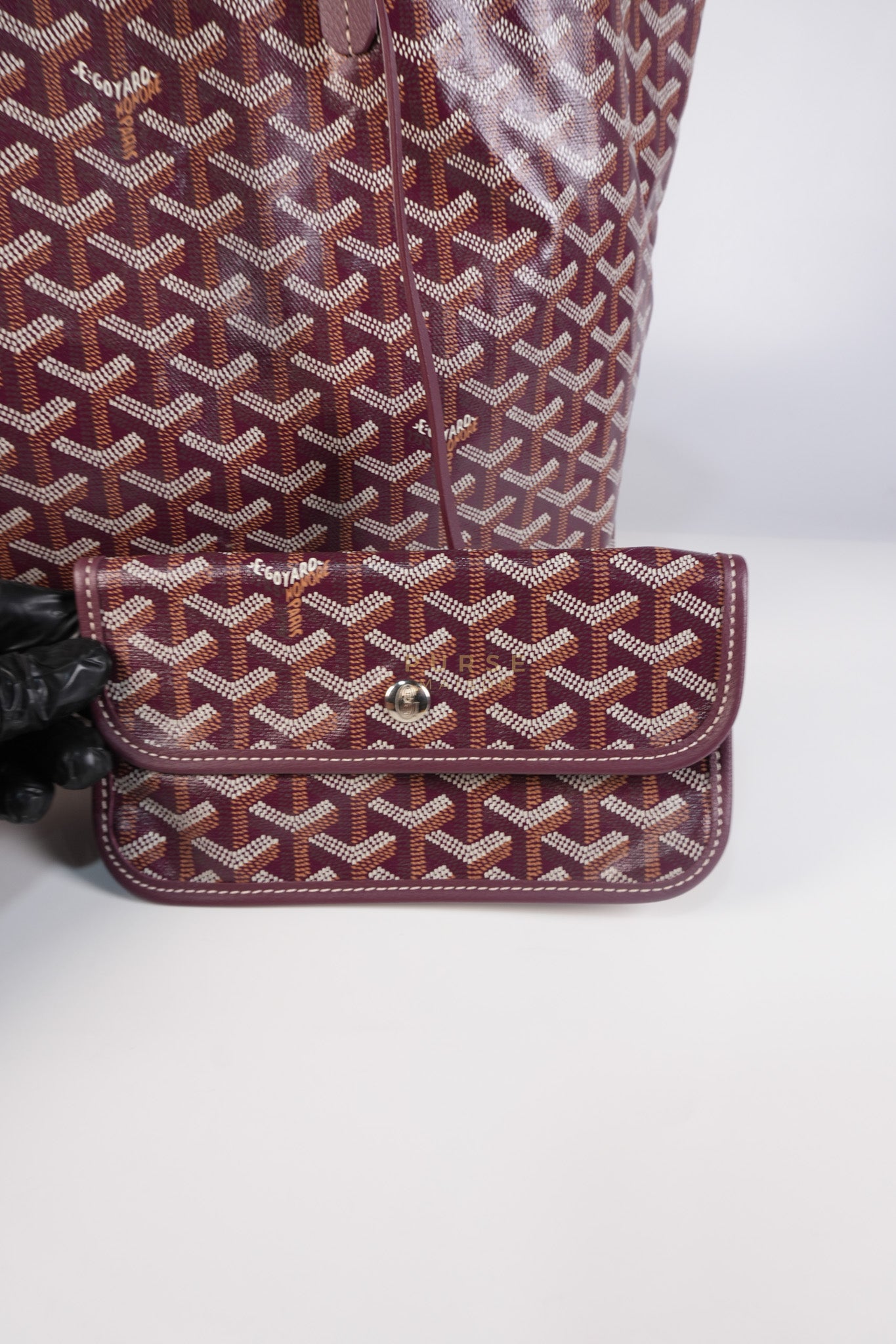 Saint Louis PM Bordeaux (Burgundy) in Goyardine Canvas | Purse Maison Luxury Bags Shop