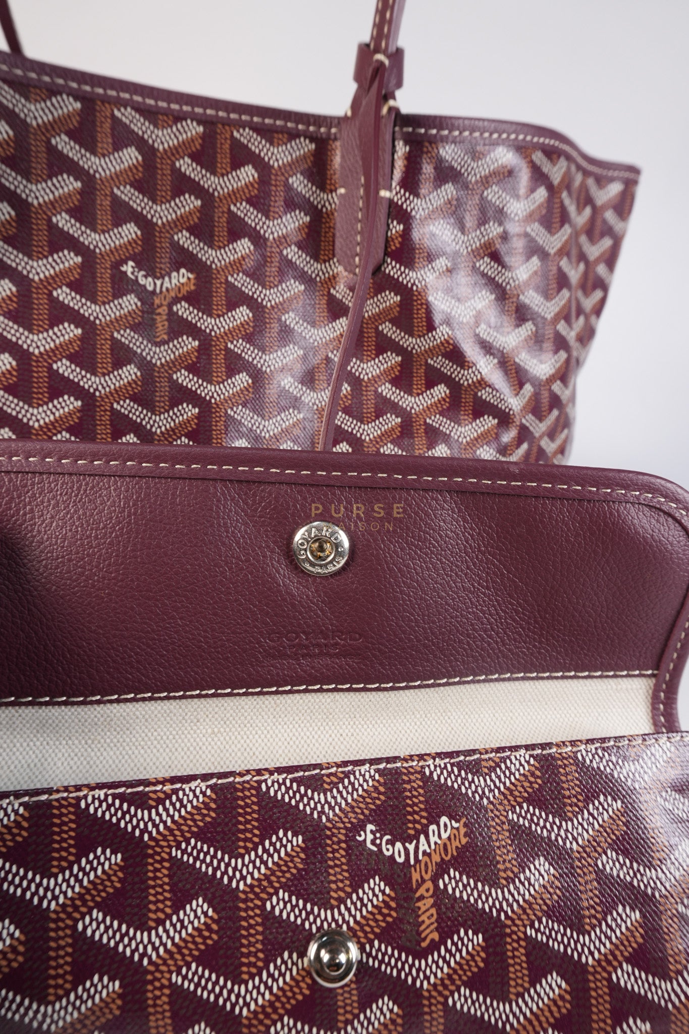 Saint Louis PM Bordeaux (Burgundy) in Goyardine Canvas | Purse Maison Luxury Bags Shop