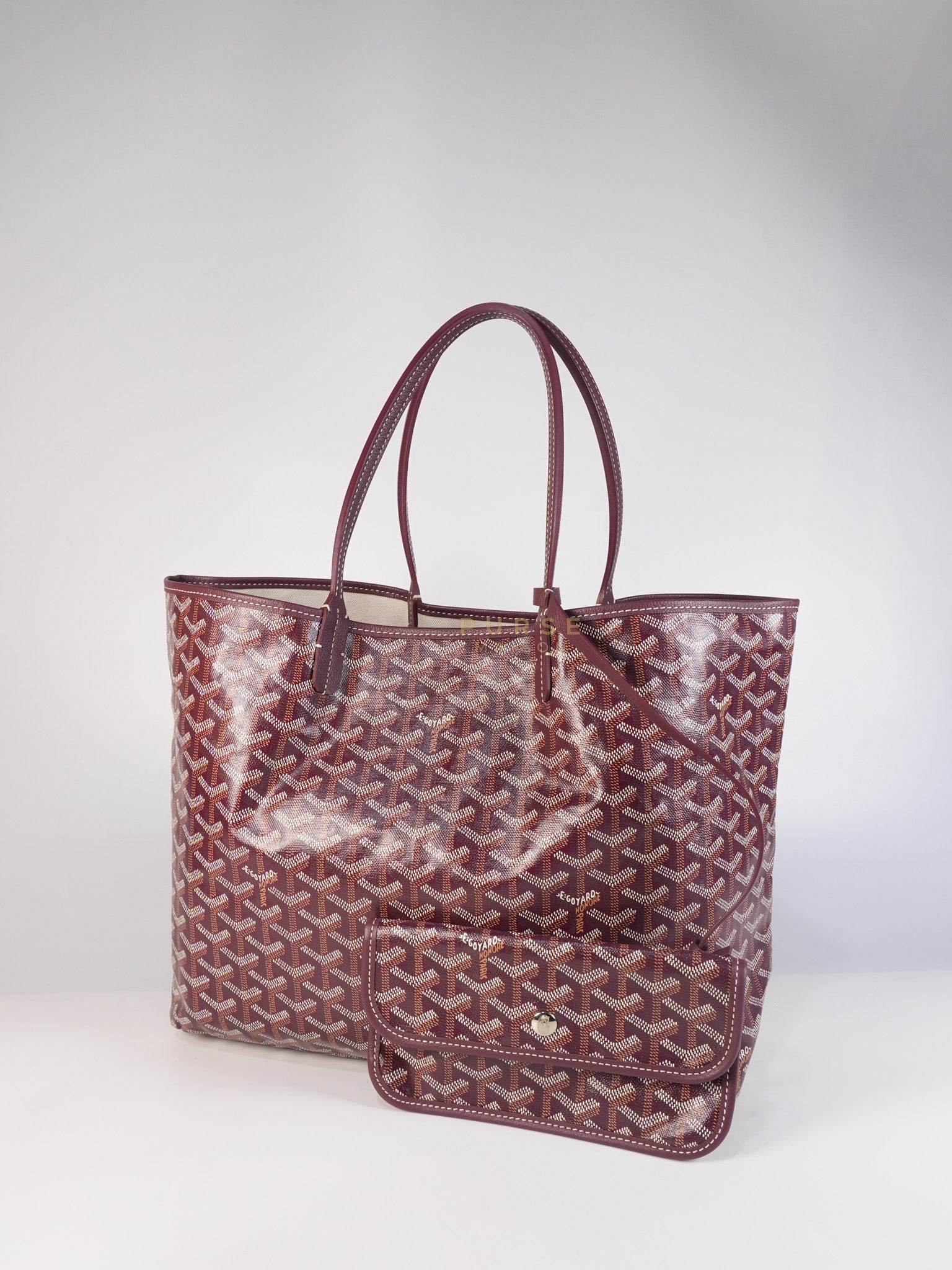 Saint Louis PM Bordeaux (Burgundy) in Goyardine Canvas | Purse Maison Luxury Bags Shop