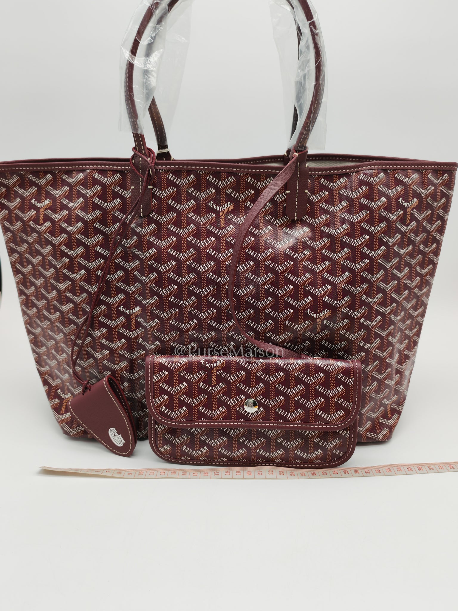 Saint Louis PM Burgundy with Croc Universel Clip Charm in Goyardine Canvas Tote Bag | Purse Maison Luxury Bags Shop
