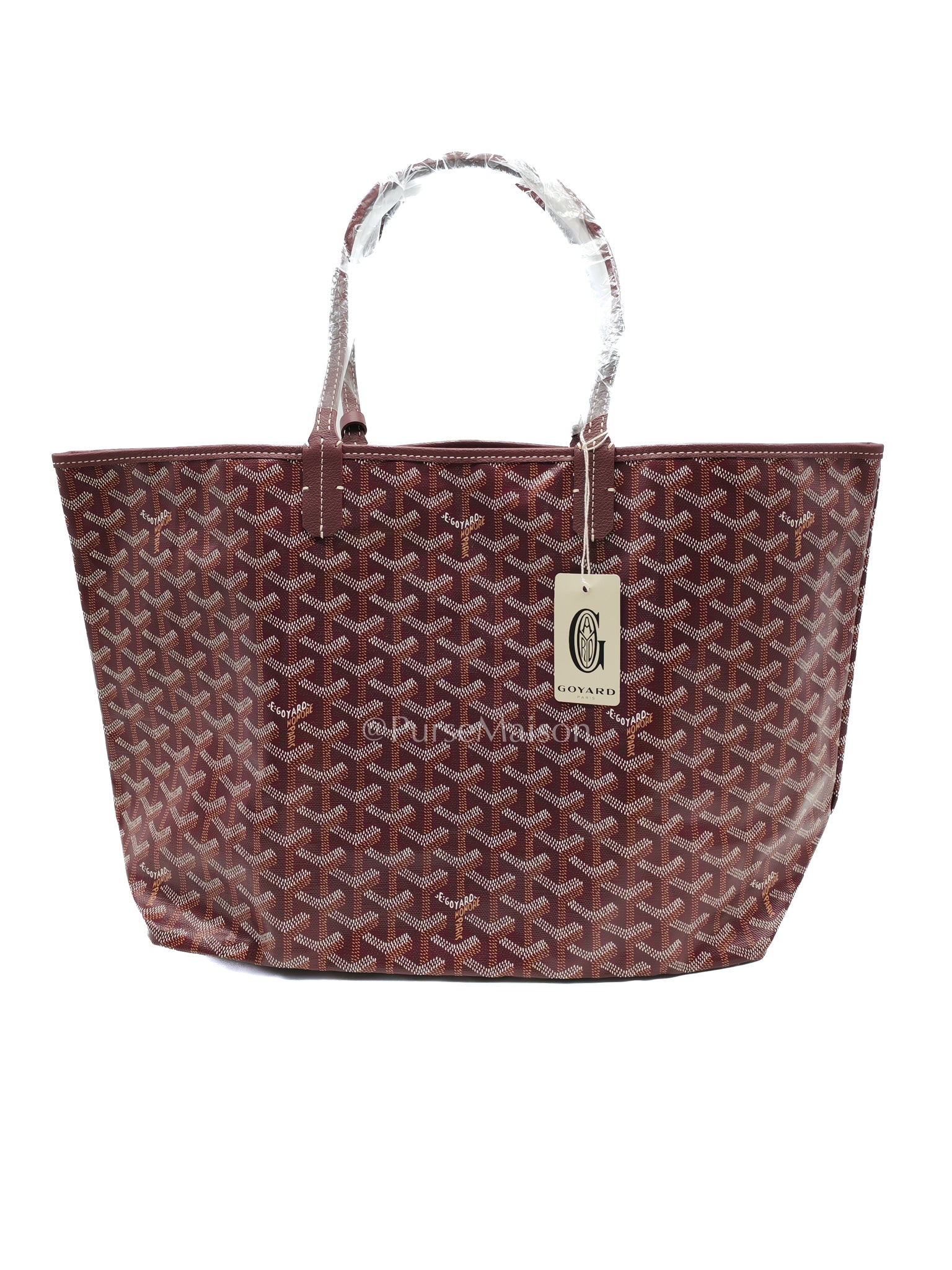 Saint Louis PM Burgundy with Croc Universel Clip Charm in Goyardine Canvas Tote Bag | Purse Maison Luxury Bags Shop