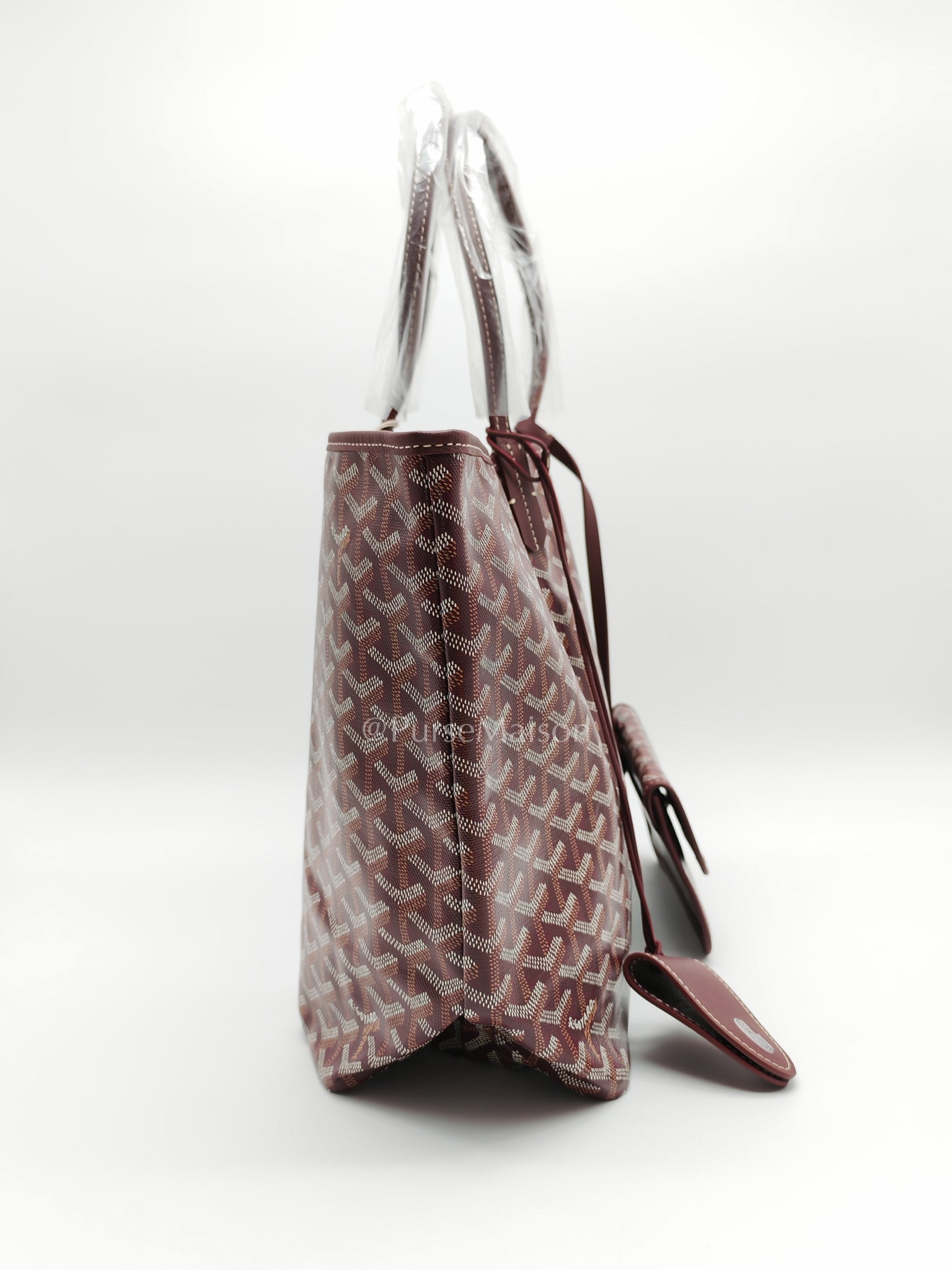 Saint Louis PM Burgundy with Croc Universel Clip Charm in Goyardine Canvas Tote Bag | Purse Maison Luxury Bags Shop