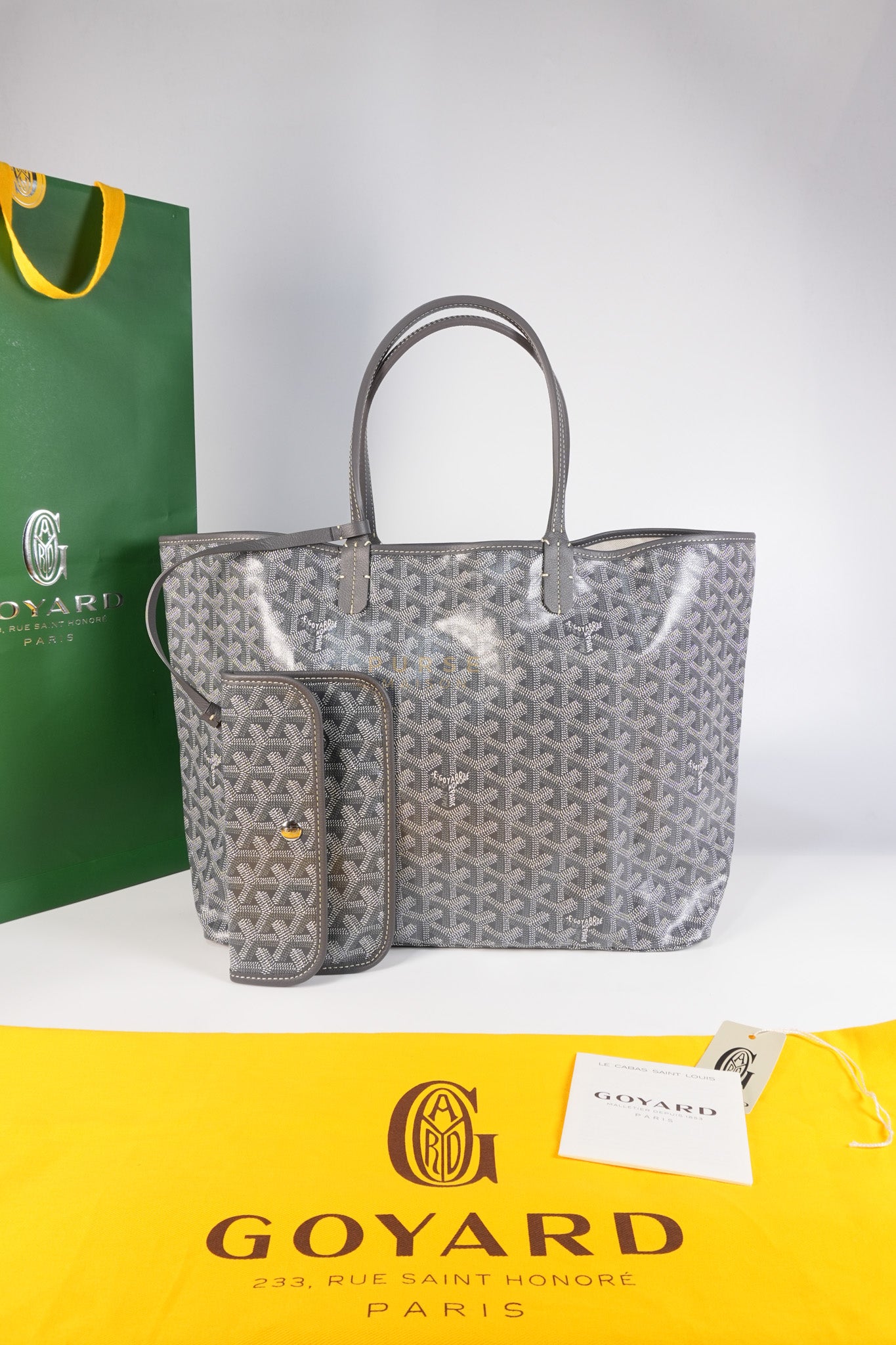 Saint Louis PM Gray in Goyardine Canvas | Purse Maison Luxury Bags Shop