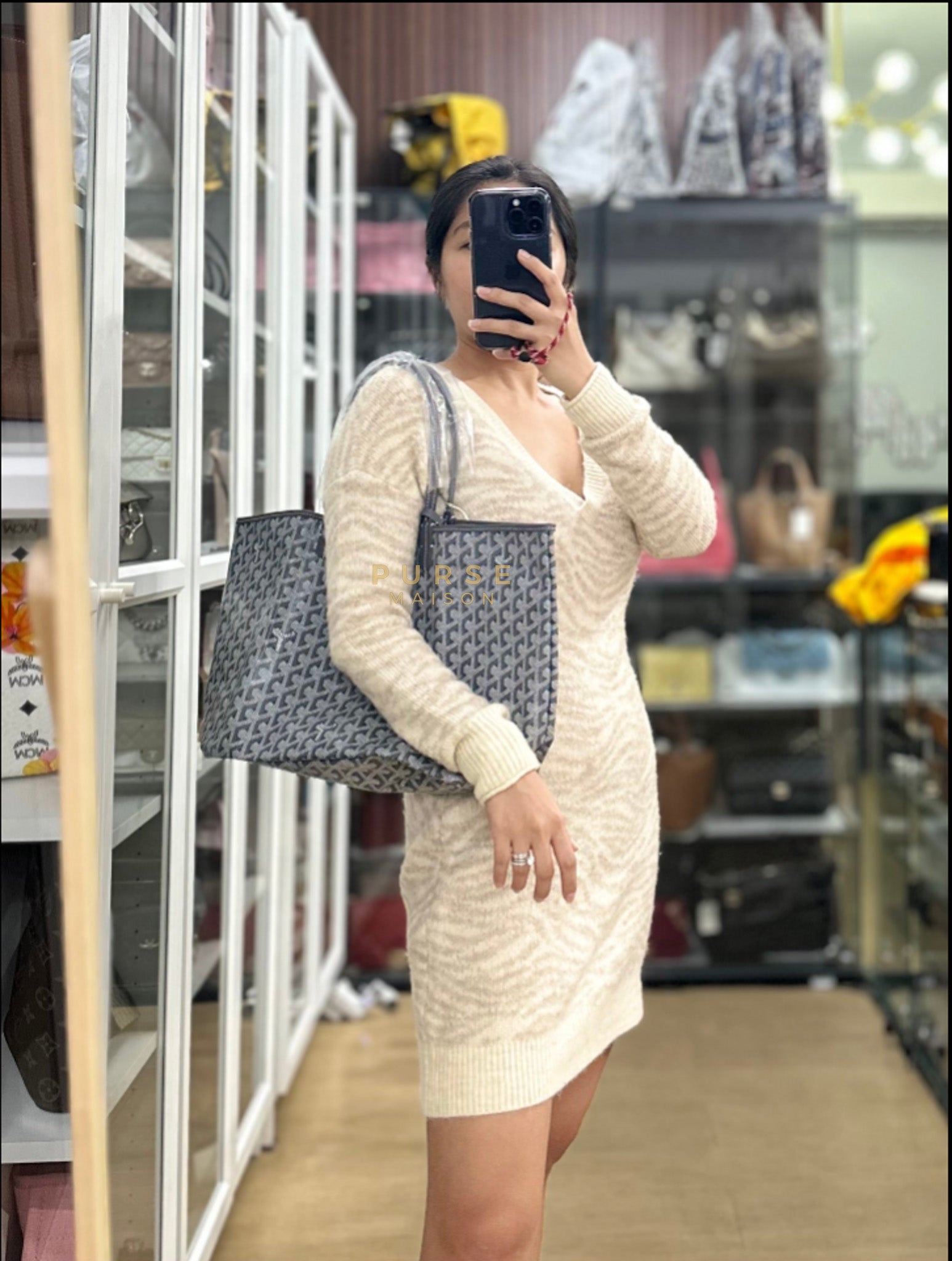 Saint Louis PM Gray in Goyardine Canvas | Purse Maison Luxury Bags Shop