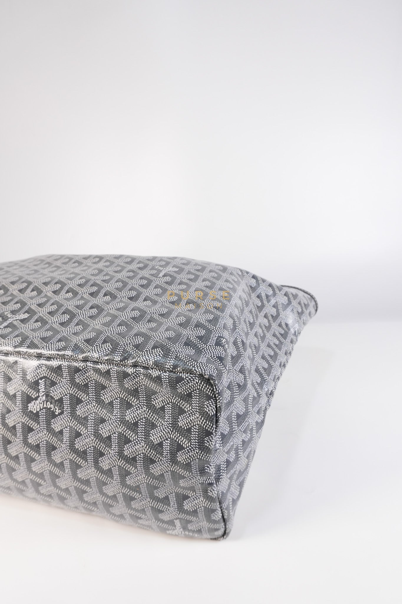 Saint Louis PM Gray in Goyardine Canvas with Hulot Motif | Purse Maison Luxury Bags Shop