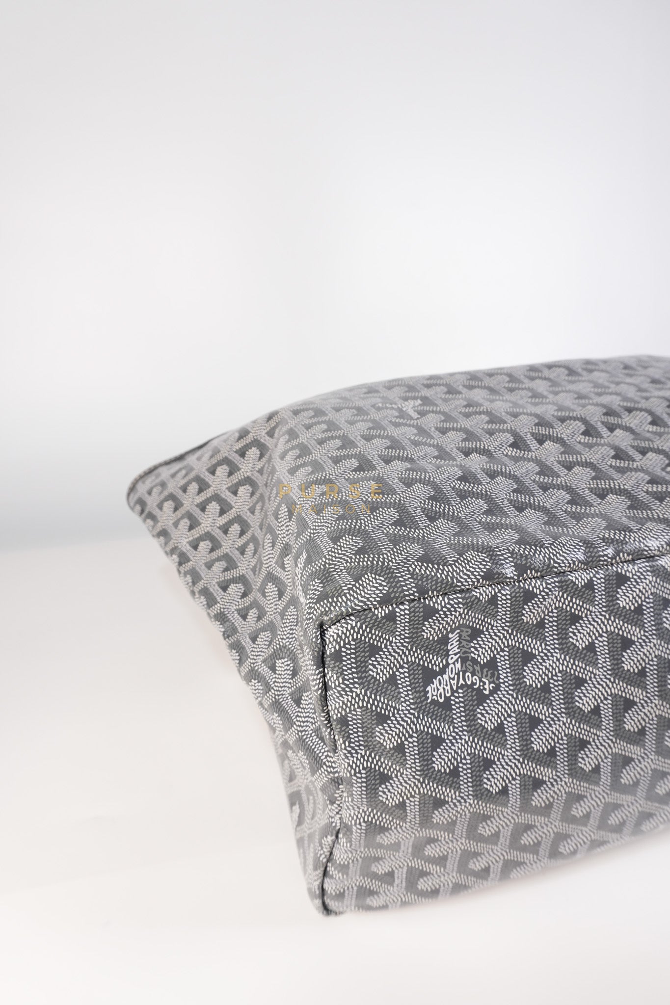 Saint Louis PM Gray in Goyardine Canvas with Hulot Motif | Purse Maison Luxury Bags Shop