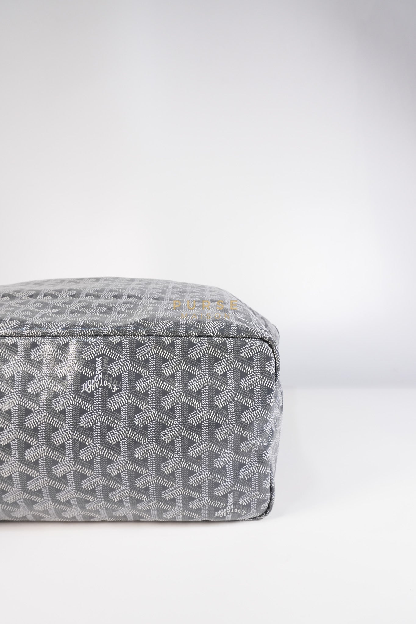 Saint Louis PM Gray in Goyardine Canvas with Hulot Motif | Purse Maison Luxury Bags Shop