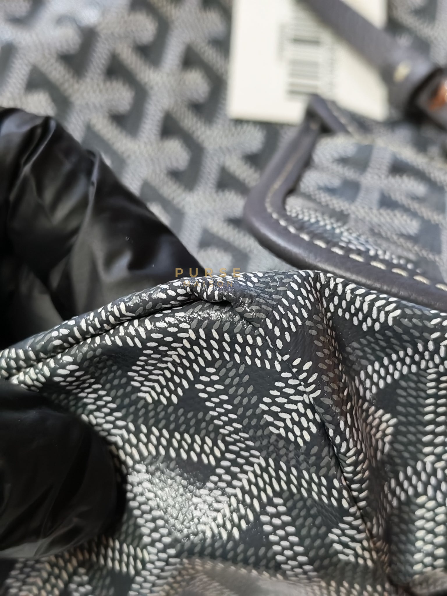 Saint Louis PM Gray in Goyardine Canvas with Hulot Motif | Purse Maison Luxury Bags Shop