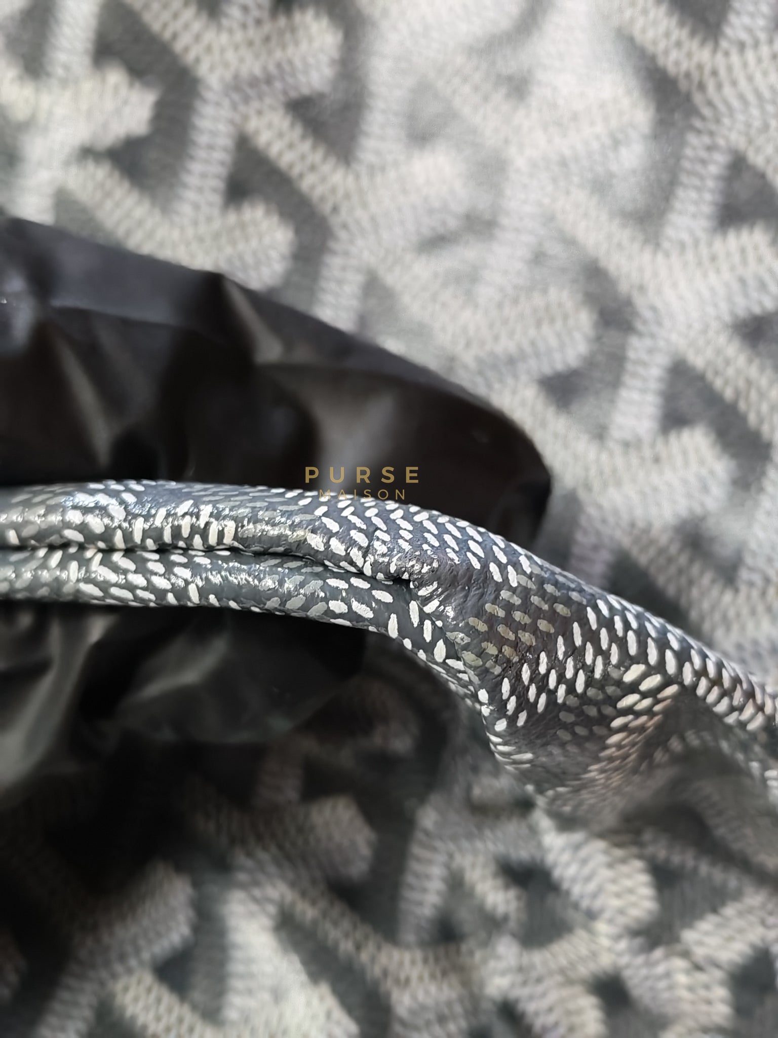 Saint Louis PM Gray in Goyardine Canvas with Hulot Motif | Purse Maison Luxury Bags Shop