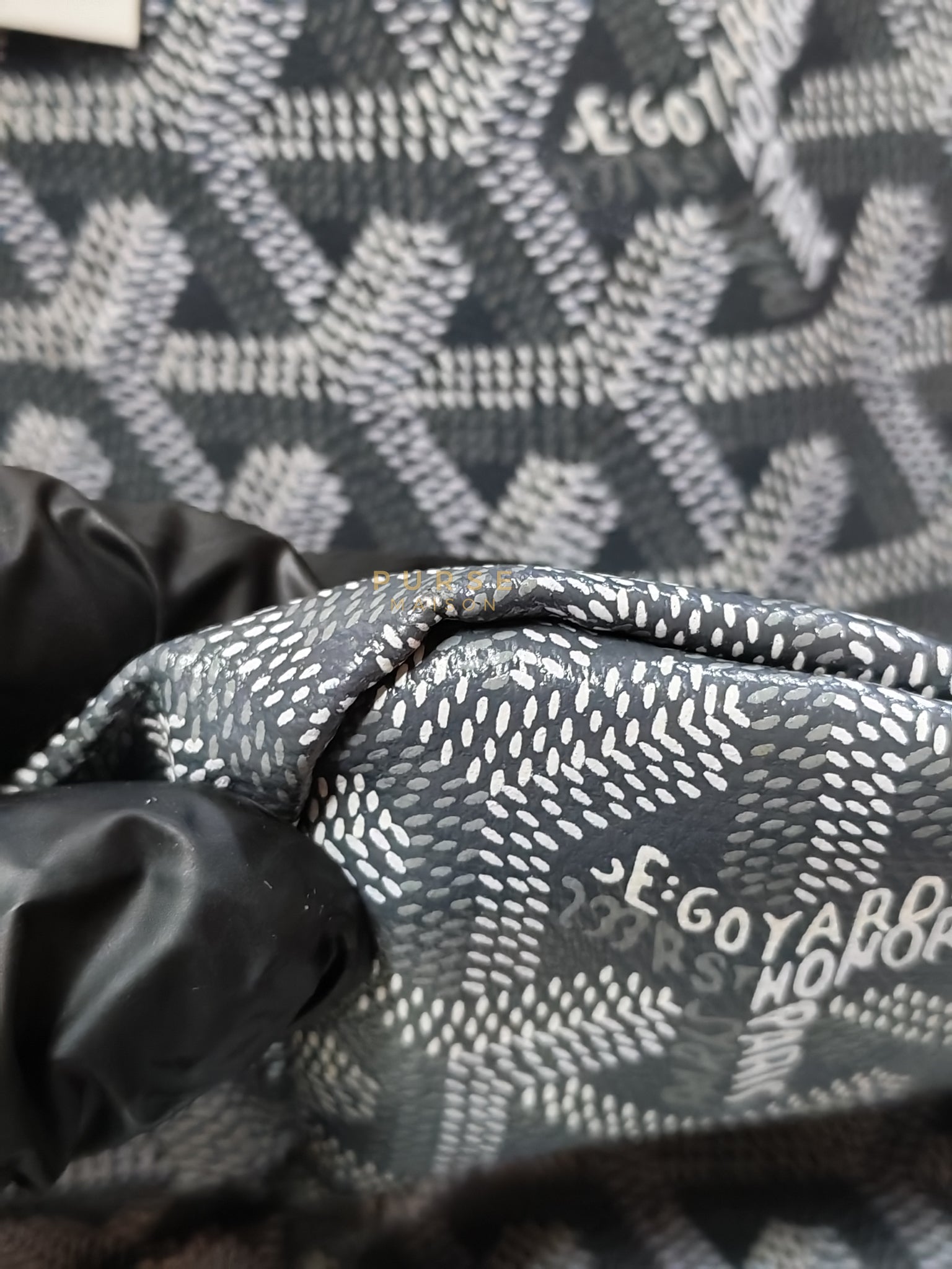 Saint Louis PM Gray in Goyardine Canvas with Hulot Motif | Purse Maison Luxury Bags Shop