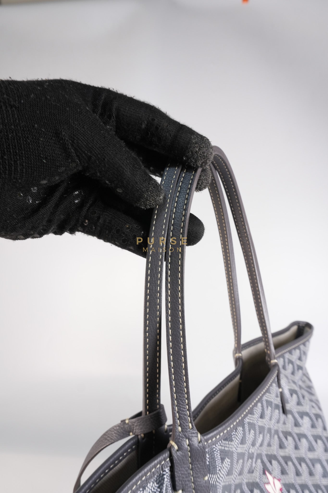 Saint Louis PM Gray in Goyardine Canvas with Hulot Motif | Purse Maison Luxury Bags Shop