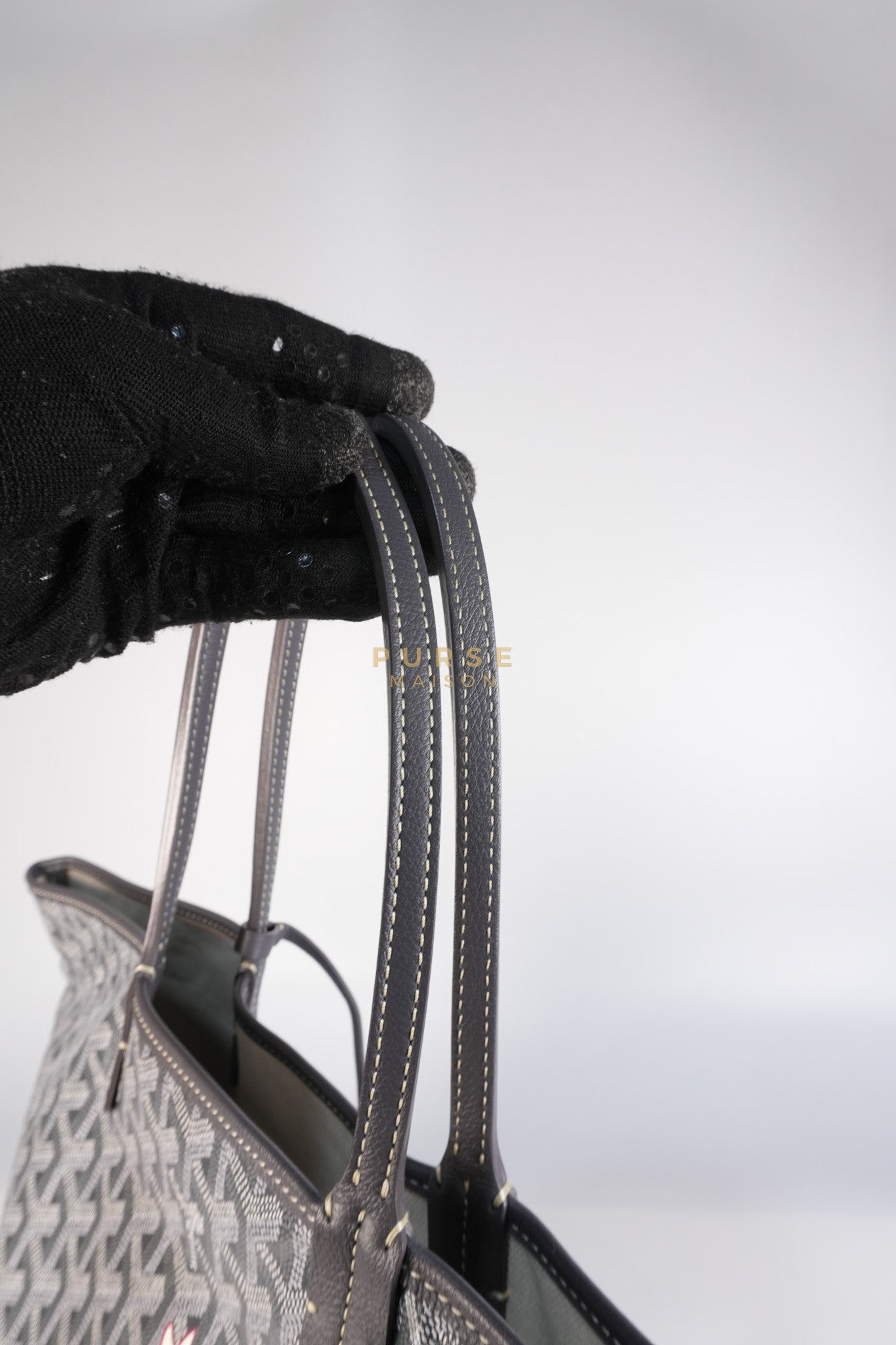 Saint Louis PM Gray in Goyardine Canvas with Hulot Motif | Purse Maison Luxury Bags Shop