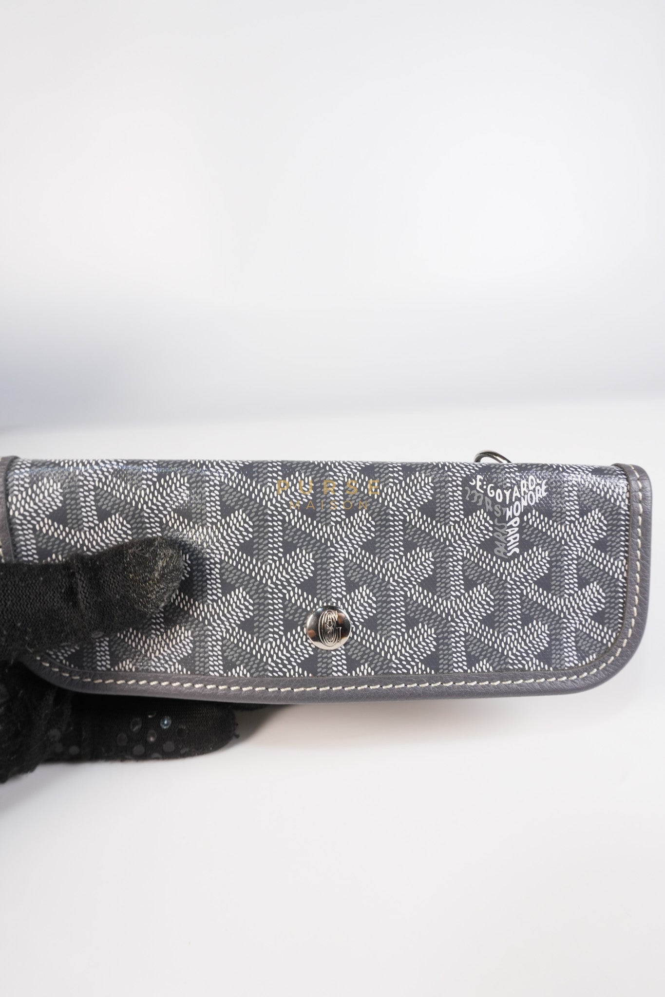 Saint Louis PM Gray in Goyardine Canvas with Hulot Motif | Purse Maison Luxury Bags Shop