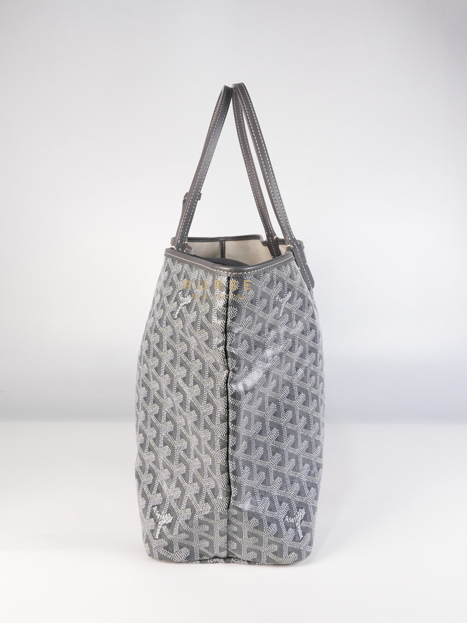 Saint Louis PM Gray in Goyardine Canvas with Hulot Motif | Purse Maison Luxury Bags Shop