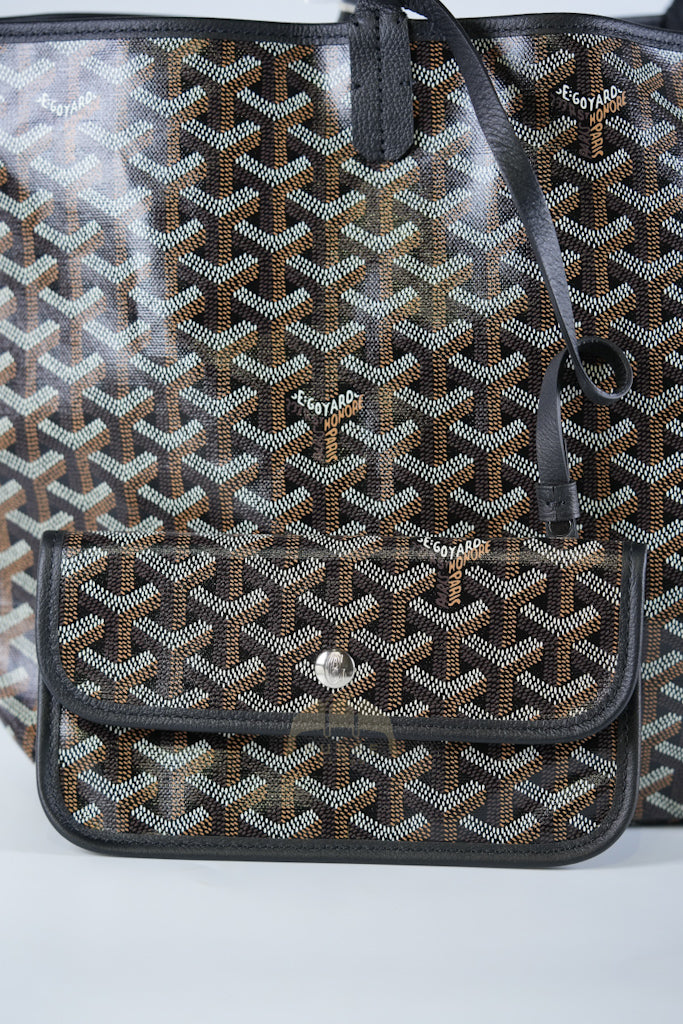 Saint Louis PM in Black Goyardine Canvas | Purse Maison Luxury Bags Shop