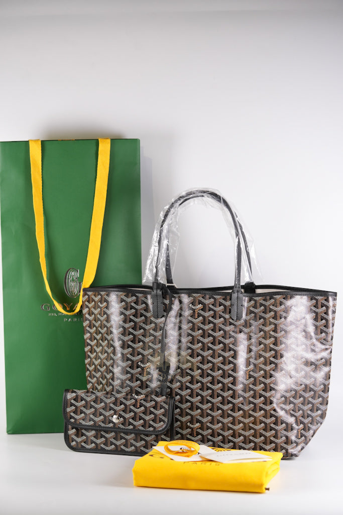 Saint Louis PM in Black Goyardine Canvas | Purse Maison Luxury Bags Shop