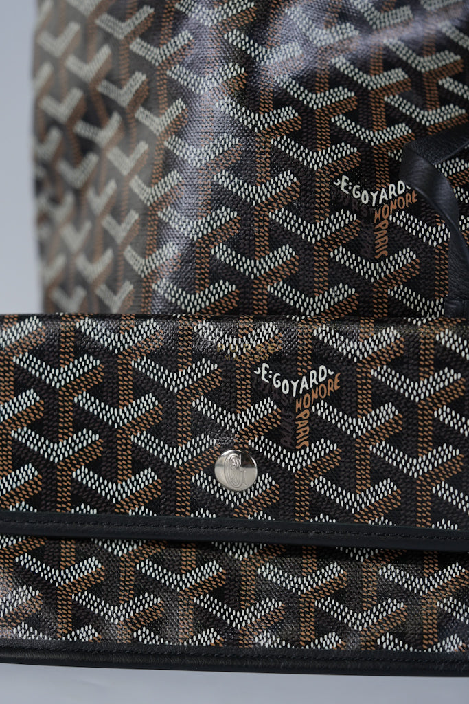 Saint Louis PM in Black Goyardine Canvas | Purse Maison Luxury Bags Shop