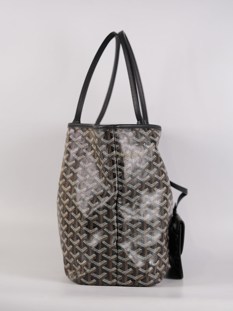 Saint Louis PM in Black Goyardine Canvas | Purse Maison Luxury Bags Shop