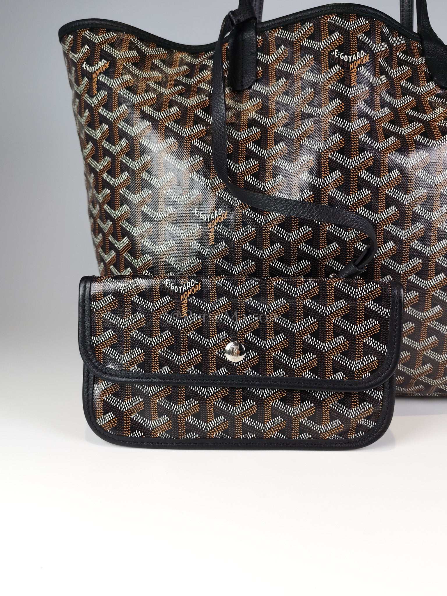 Saint Louis PM in Black Goyardine Canvas Tote Bag | Purse Maison Luxury Bags Shop