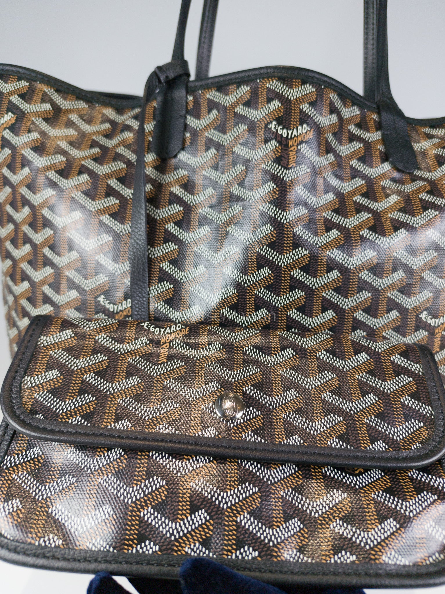 Saint Louis PM in Black Goyardine Canvas Tote Bag | Purse Maison Luxury Bags Shop