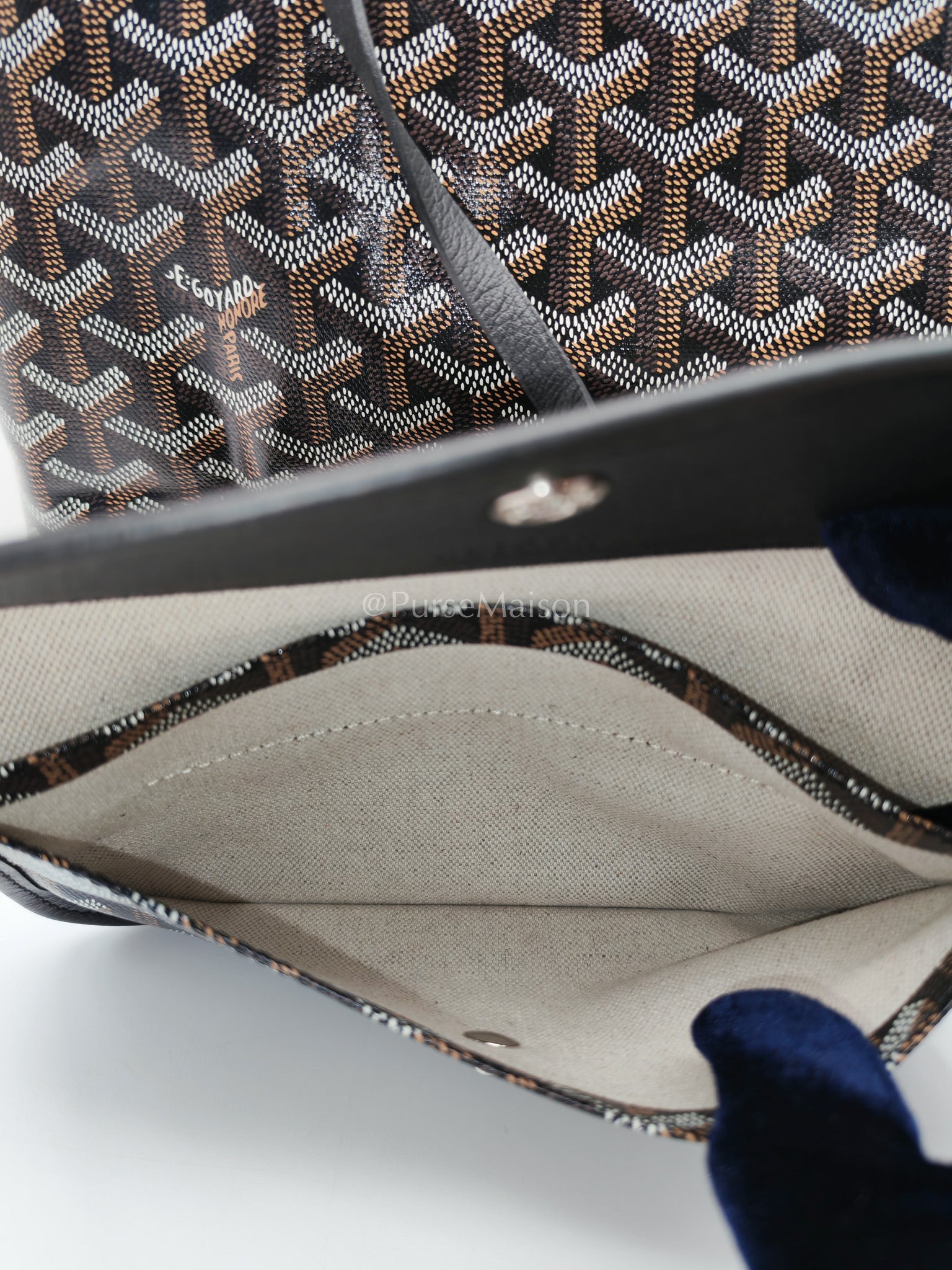 Saint Louis PM in Black Goyardine Canvas Tote Bag | Purse Maison Luxury Bags Shop