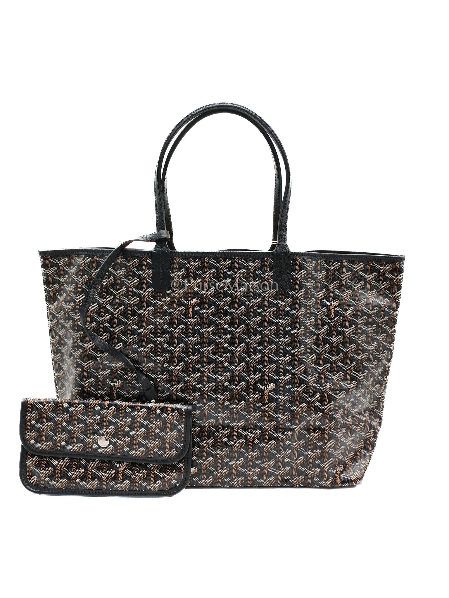 Saint Louis PM in Black Goyardine Canvas Tote Bag | Purse Maison Luxury Bags Shop