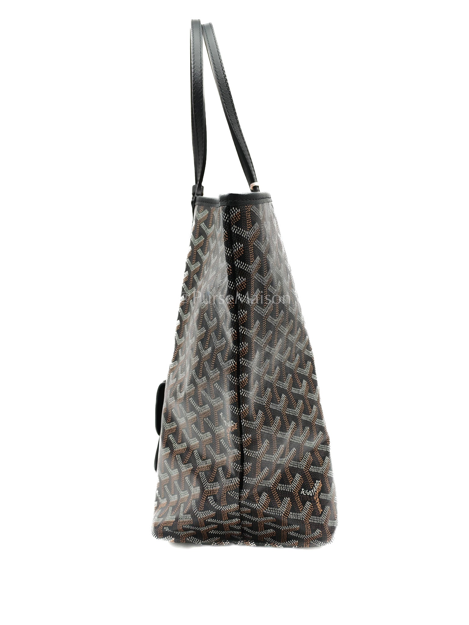 Saint Louis PM in Black Goyardine Canvas Tote Bag | Purse Maison Luxury Bags Shop